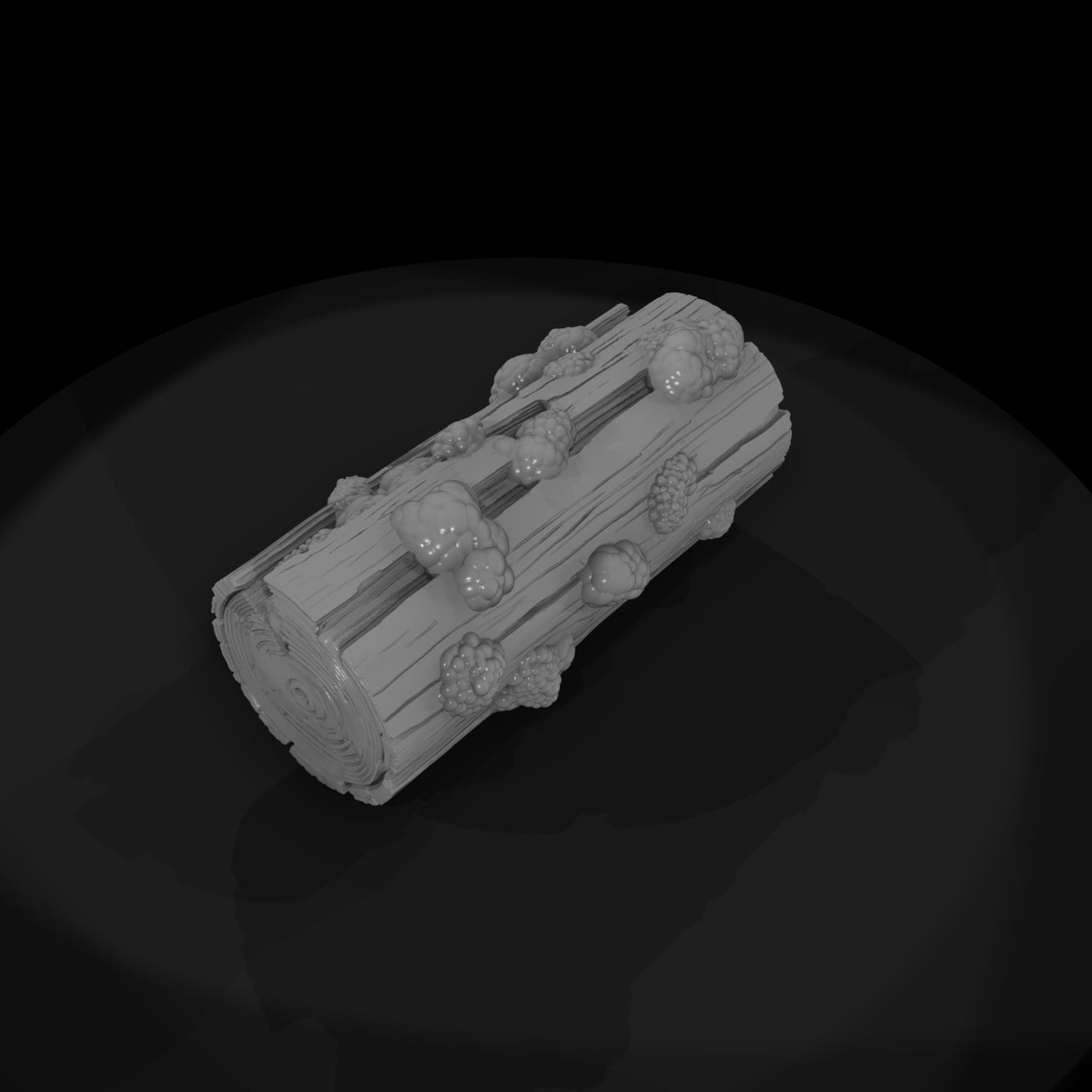fungus-covered-split-log-3d-printable-terrain-piece-263787