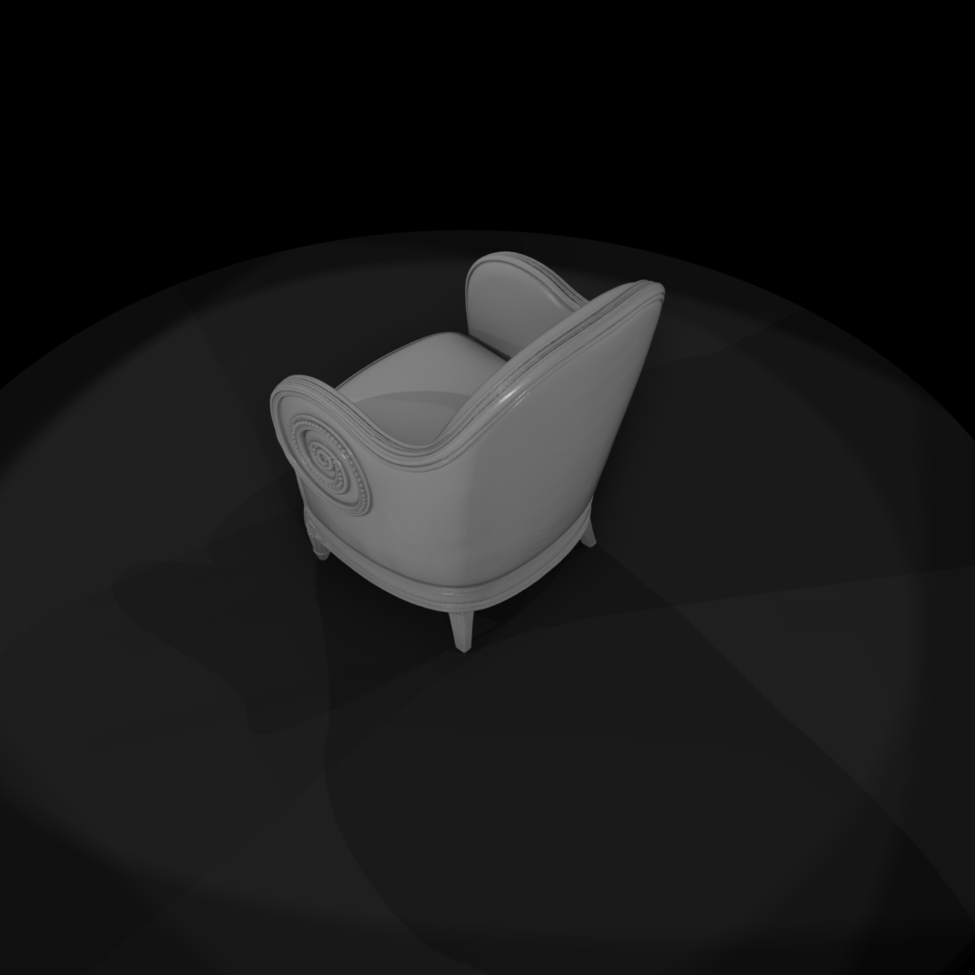 Ornate Rolled‑Arm Chair