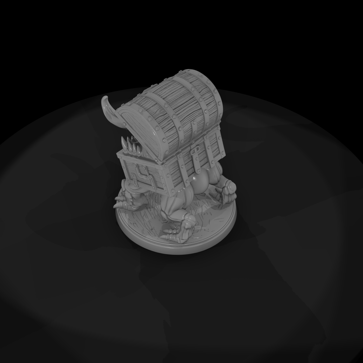 Stylized Fantasy Mimic Chest 3D Miniature Vfhdxjln