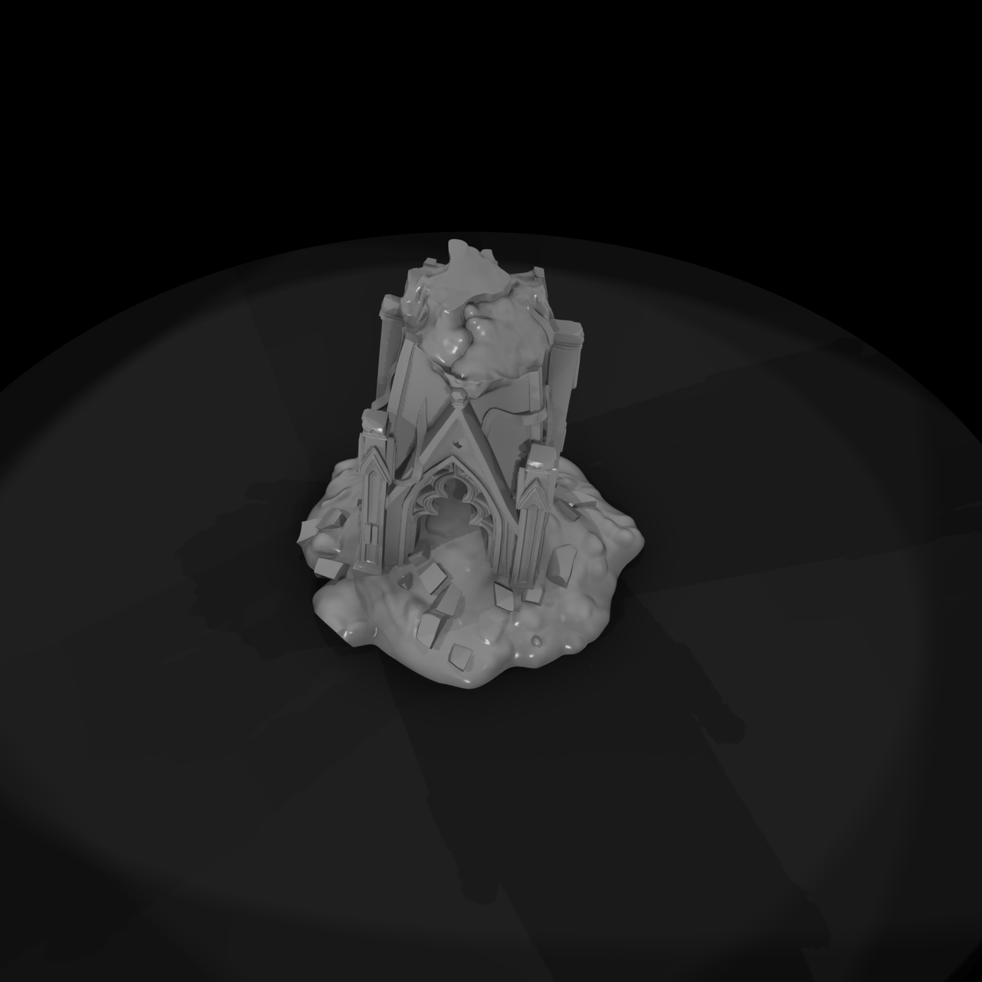 Ruined Gothic Tower — Terrain Accent