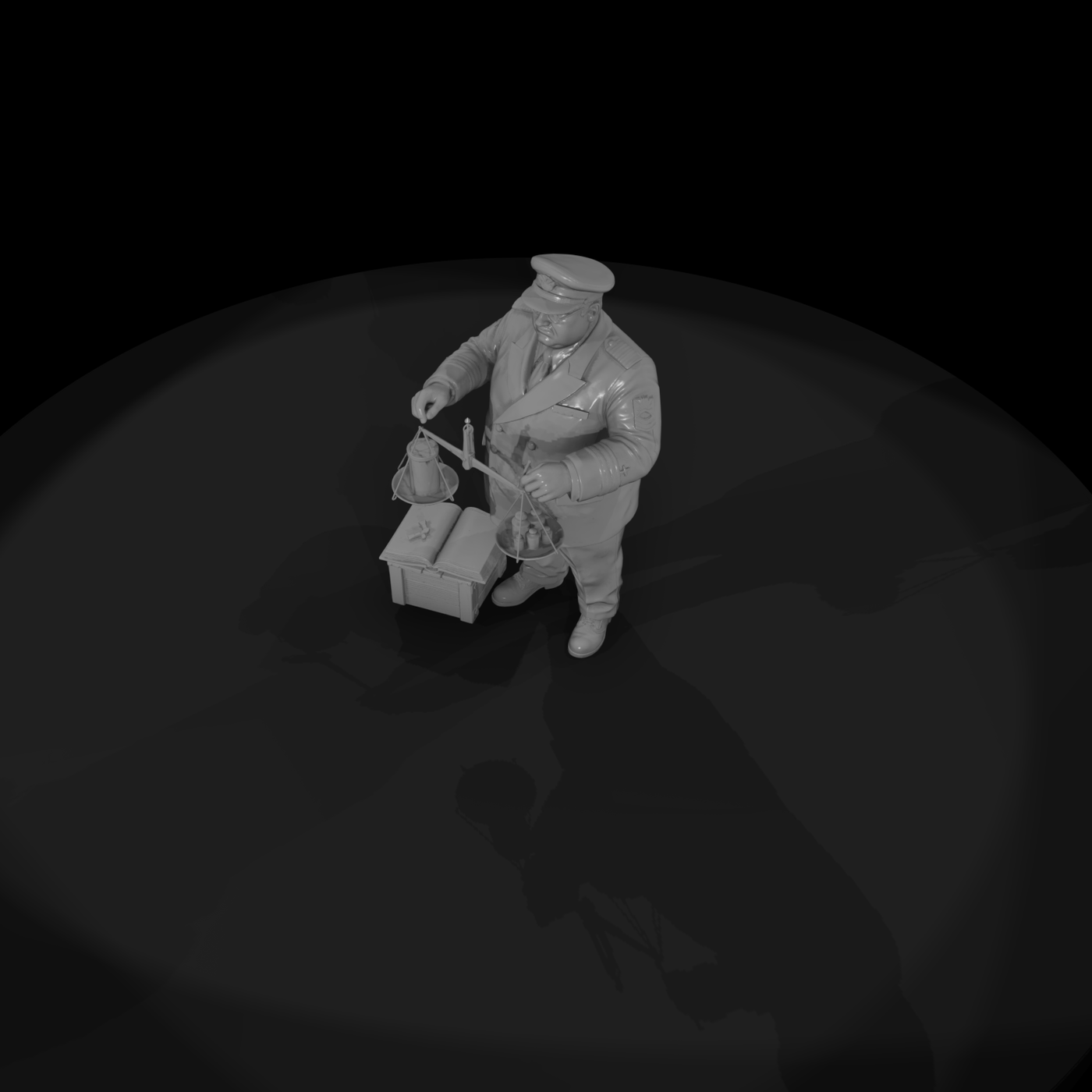 Army Justice Officer with Scales