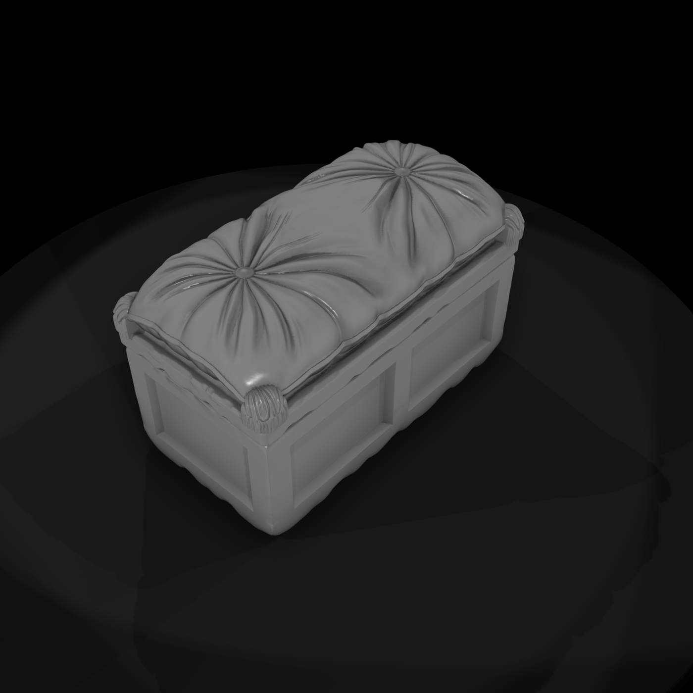 Tufted cushion treasure chest
