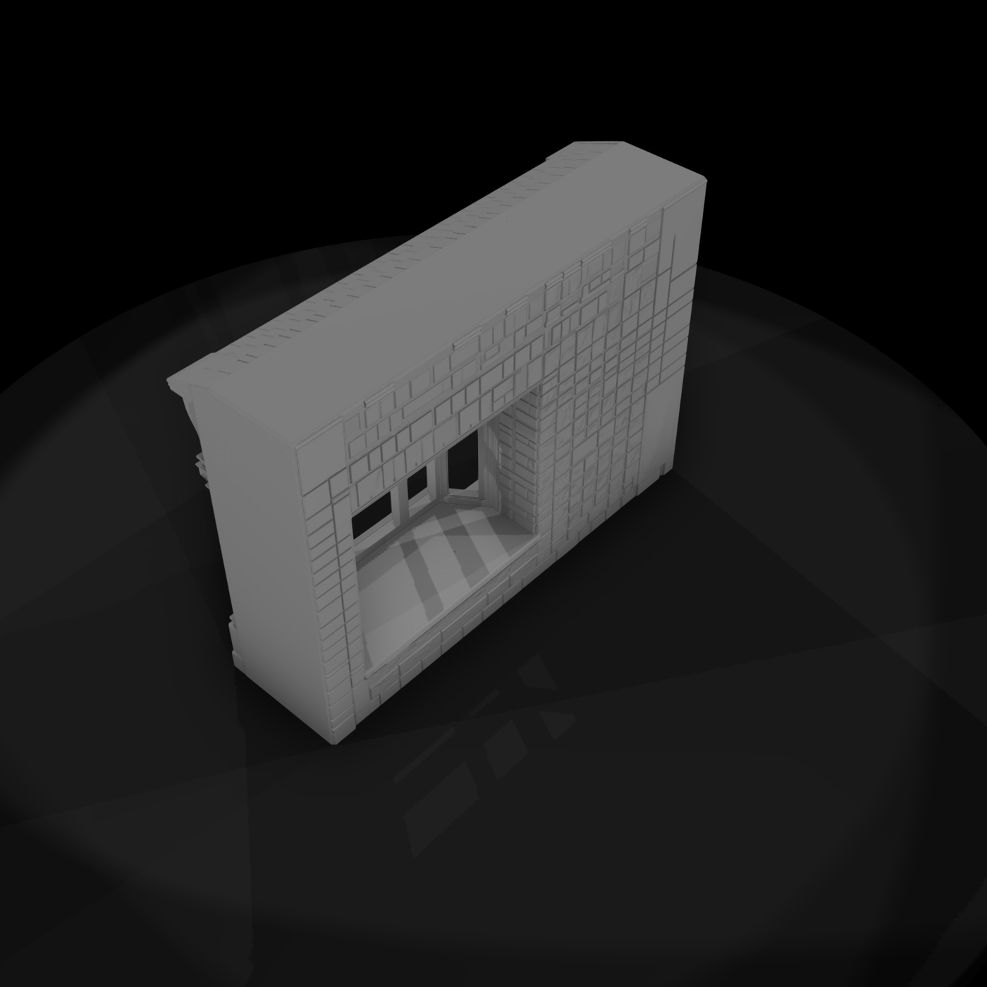 Victorian Storefront Facade Untextured 3D Asset 0Q