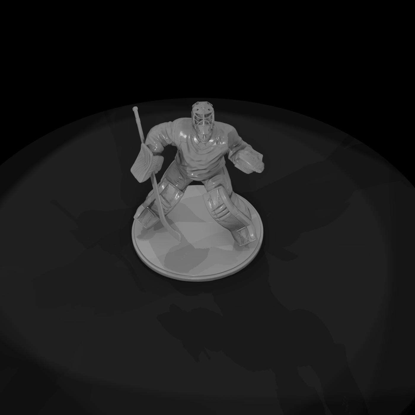 Ice Hockey Goalie in Ready Stance