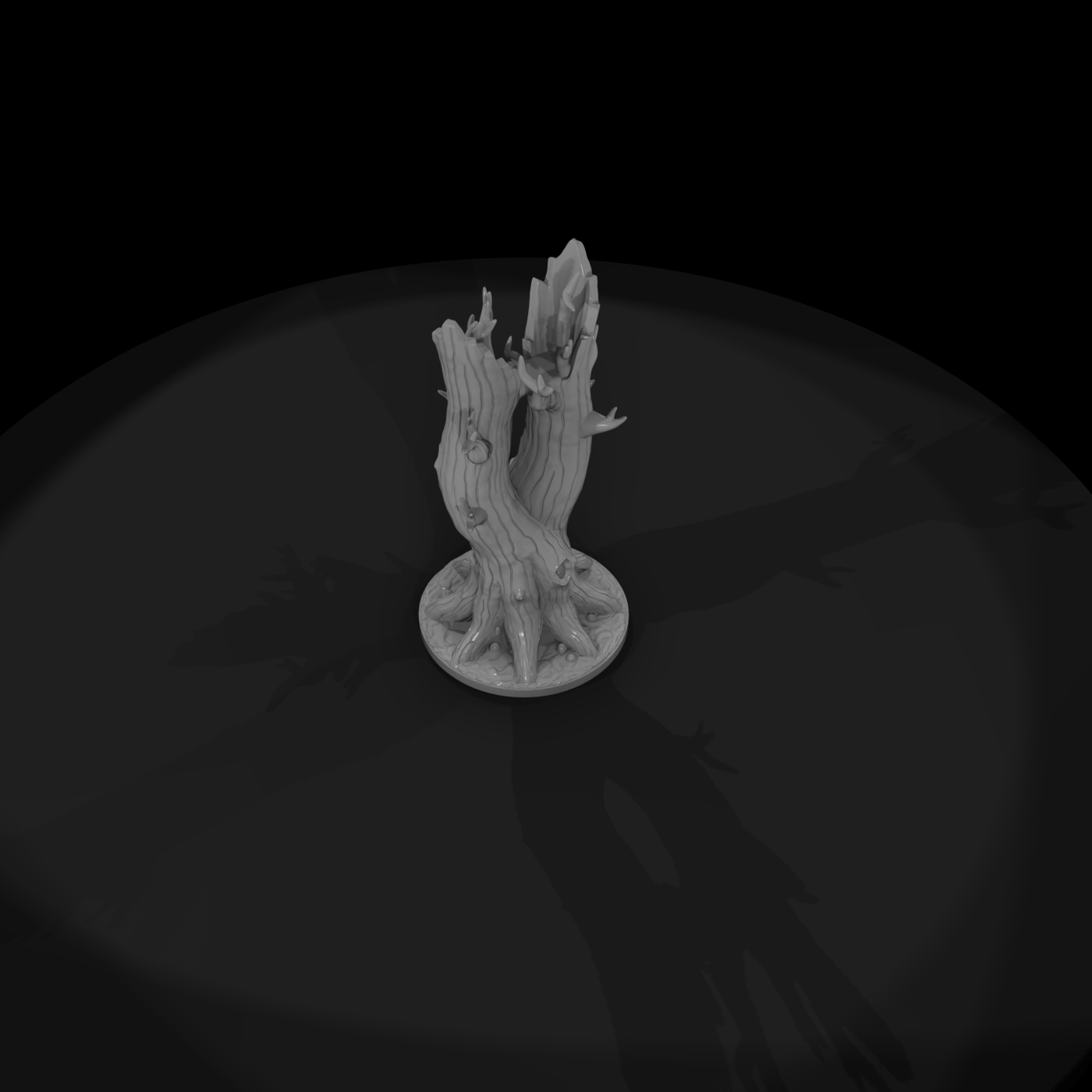 Stylized Dead Twin Tree Scenic Base
