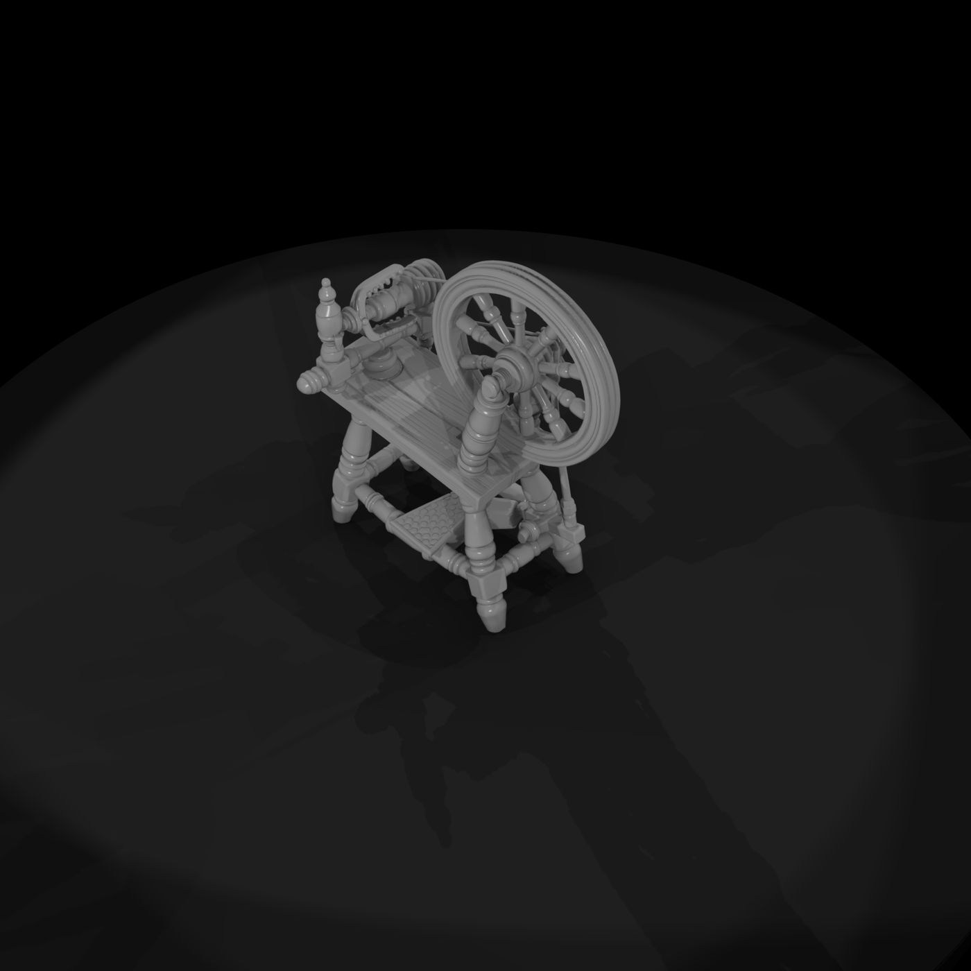 Antique Wooden Spinning Wheel