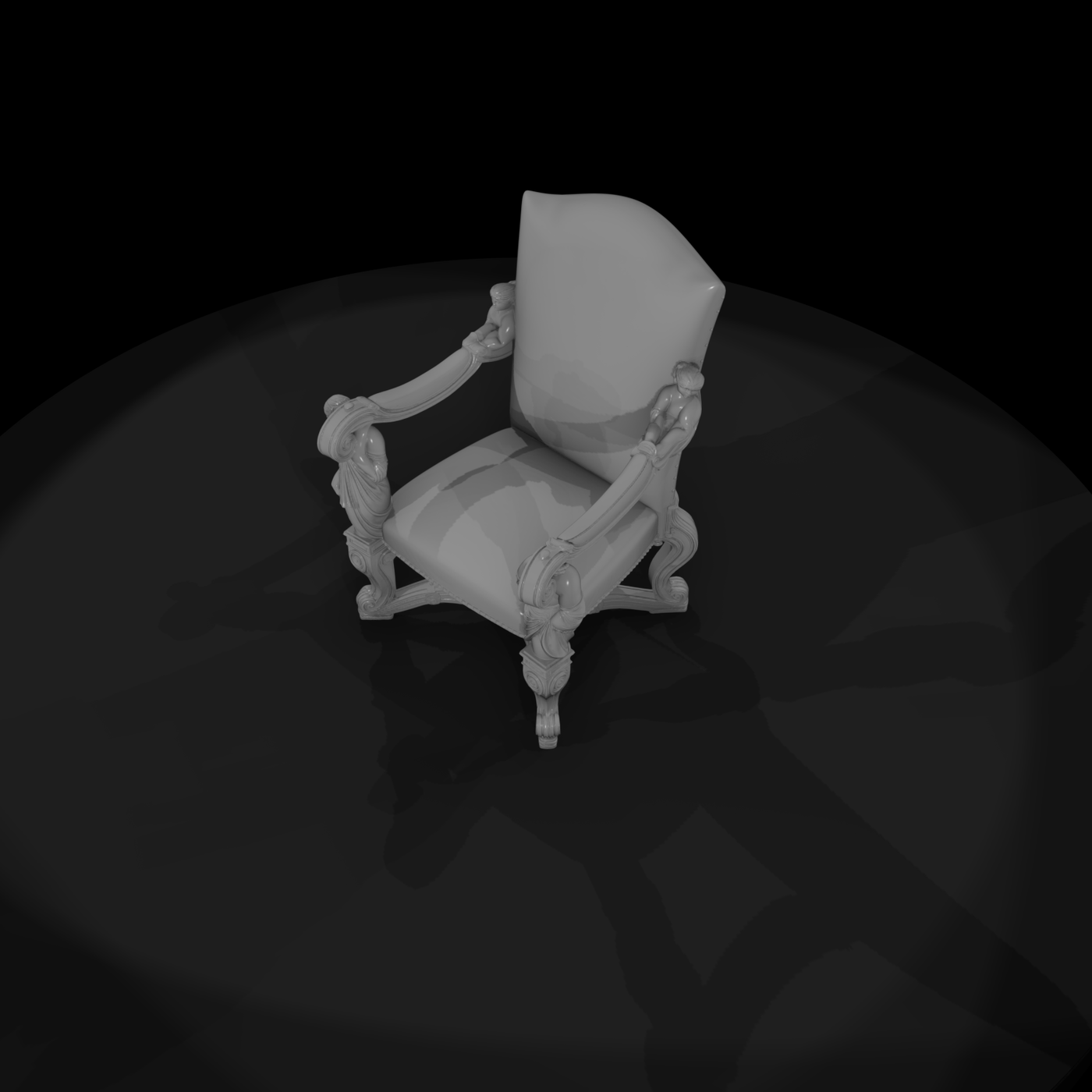 Neoclassical Ornate Armchair