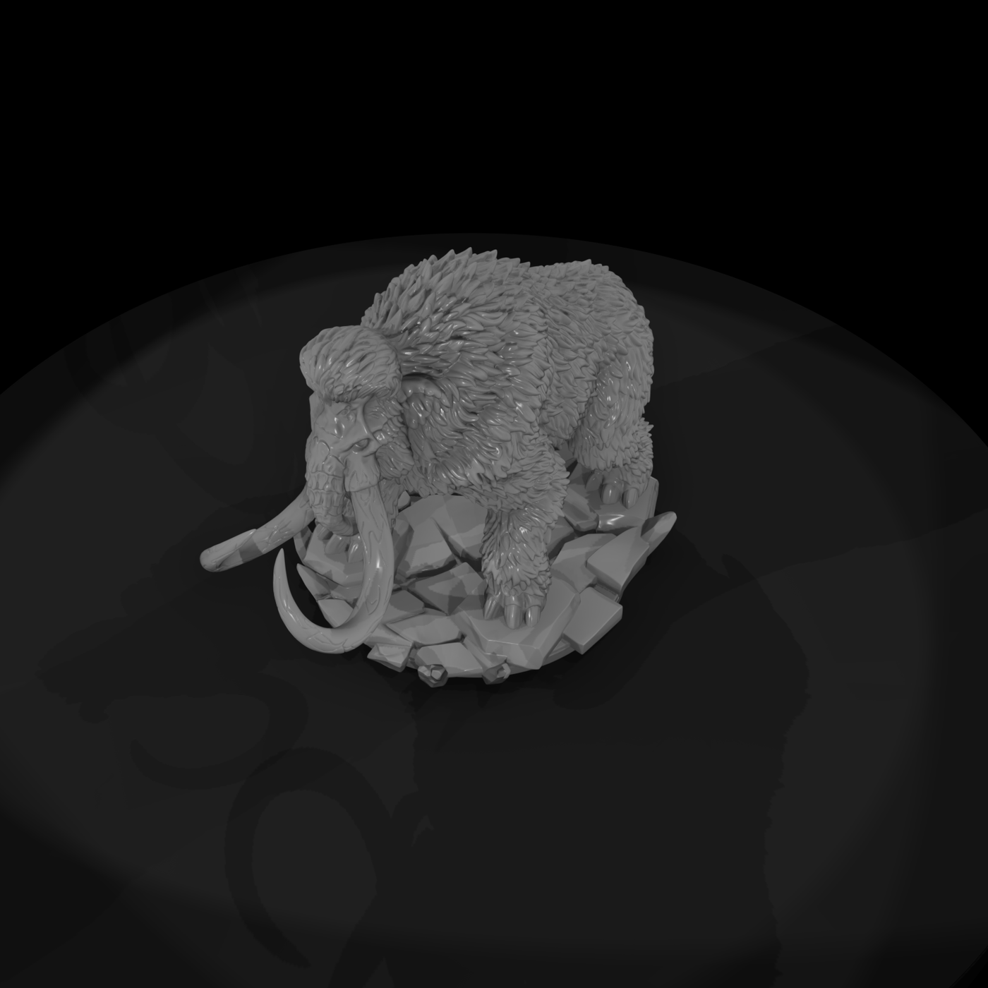 Woolly Mammoth on Icy Ground
