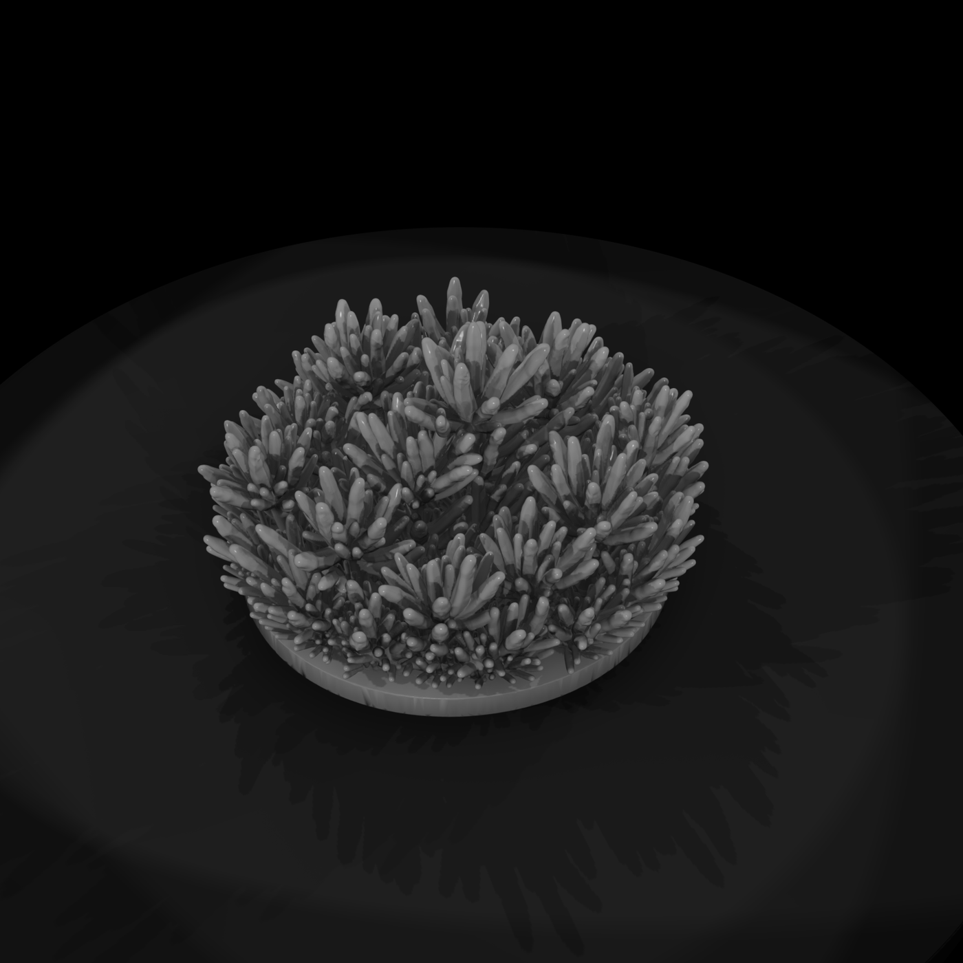 Stylized Frosted Grass Bush