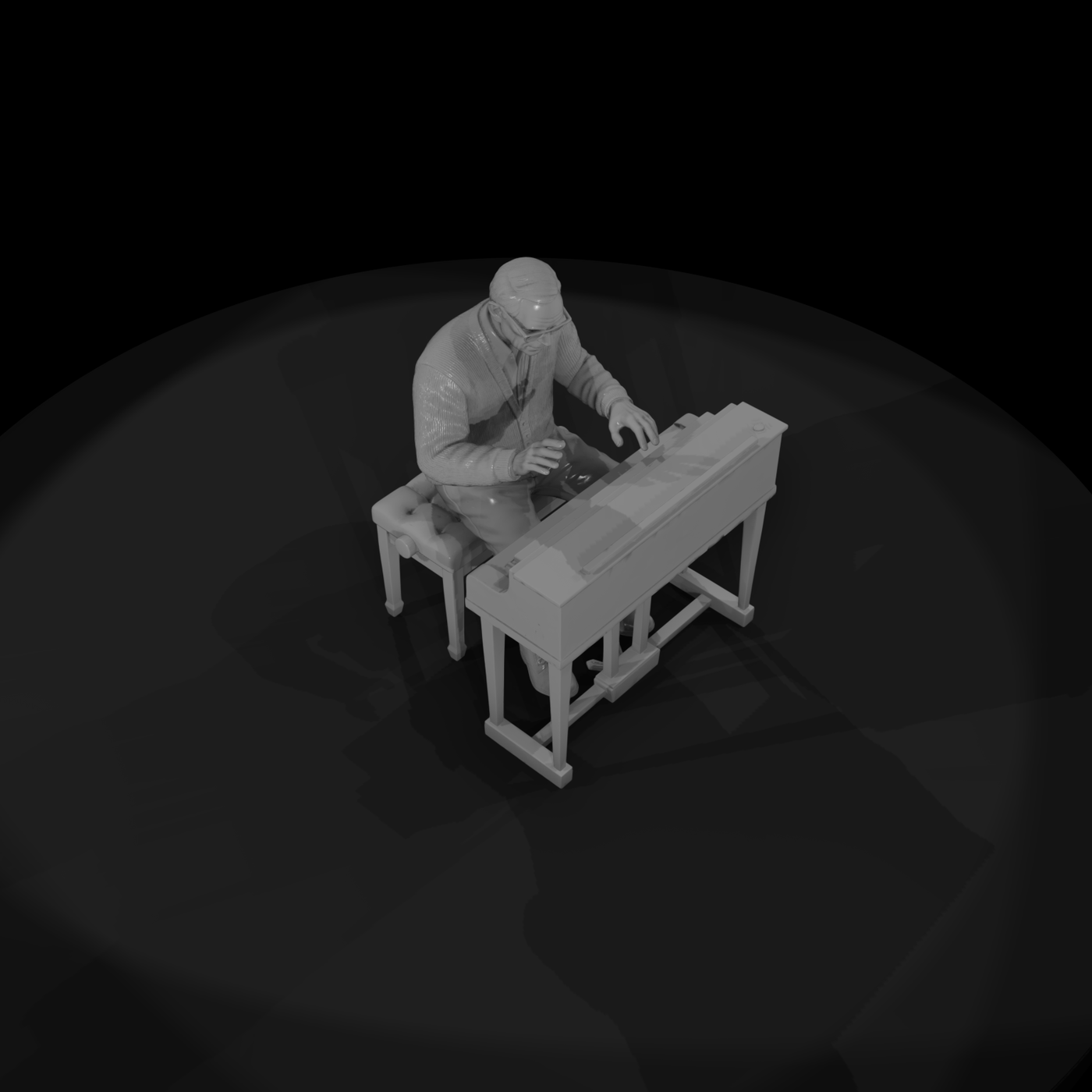 0160 Elderly Retiree Piano