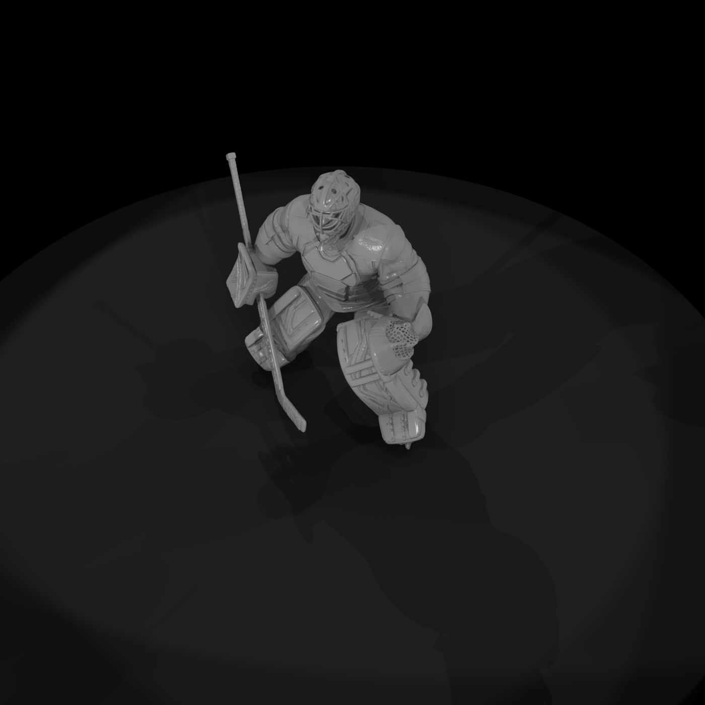 Ice Hockey Goalie in Full Pads