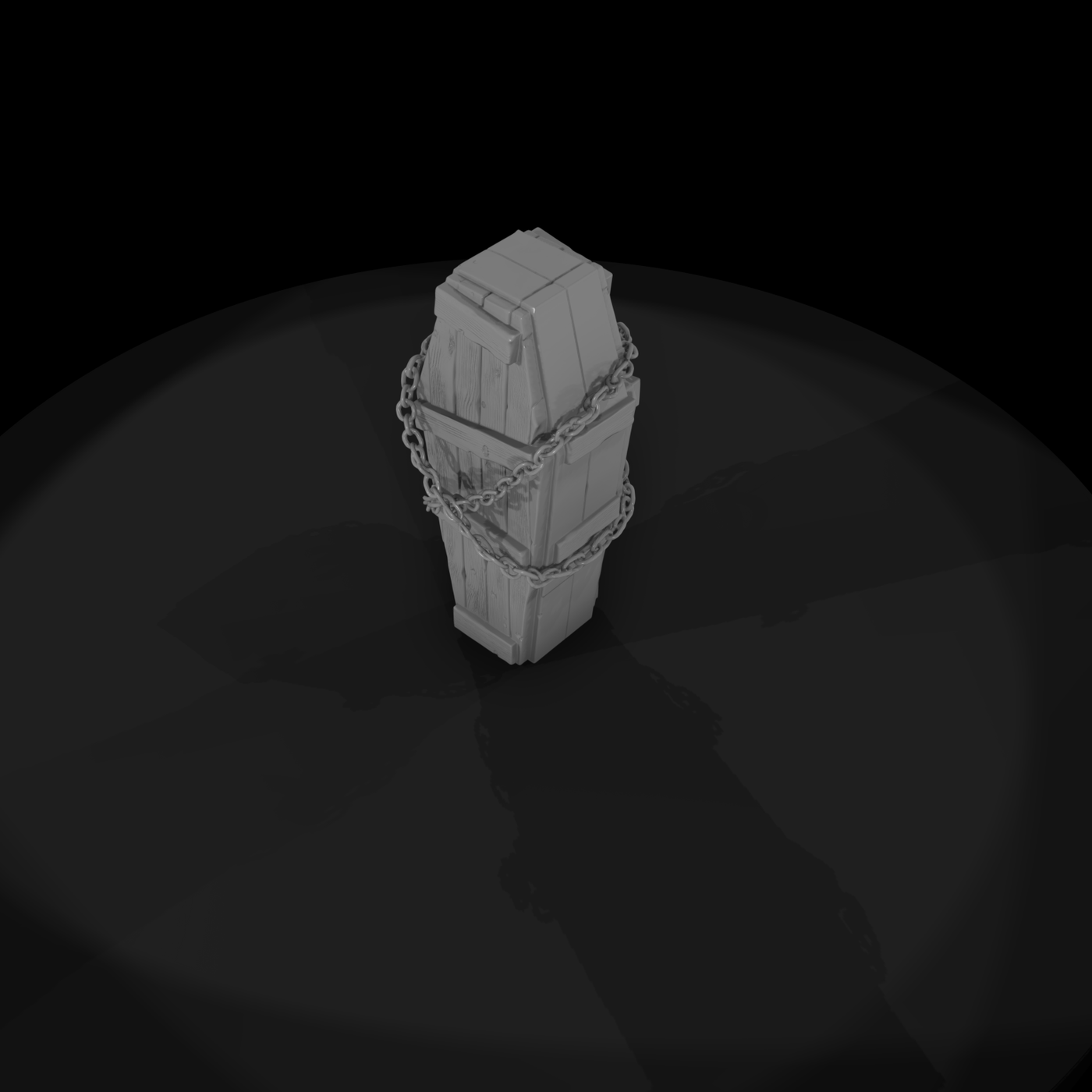 Chained Wooden Coffin