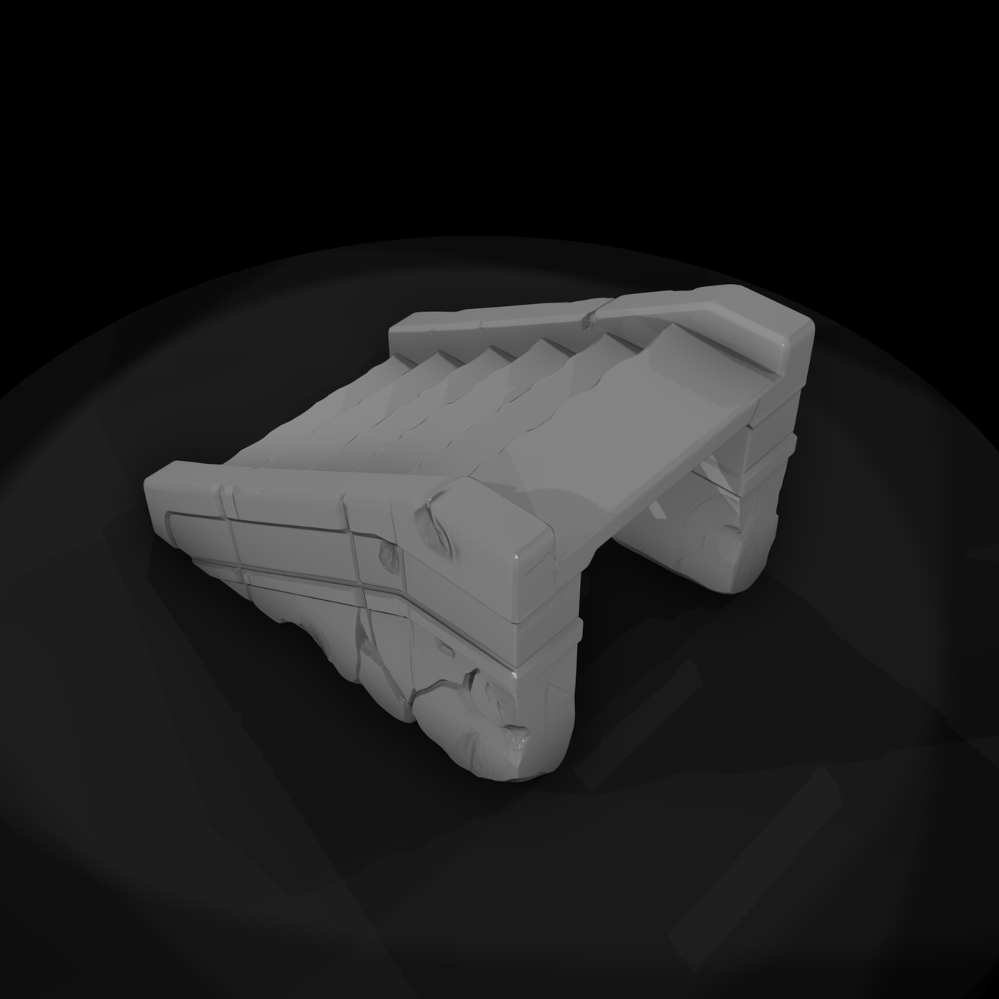 Stylized Ruined Stone Stairs 3D Model 0Kgxv6J1