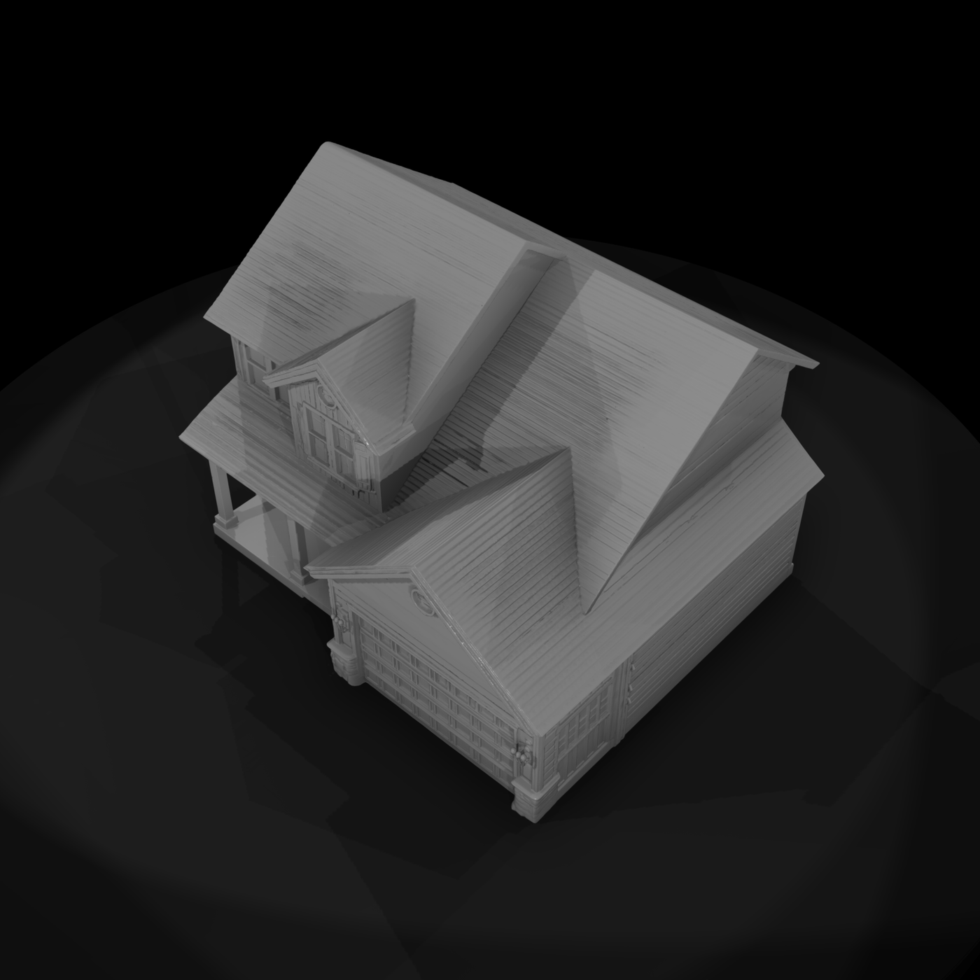 Two-Story Suburban House with Two-Car Garage (2000s)