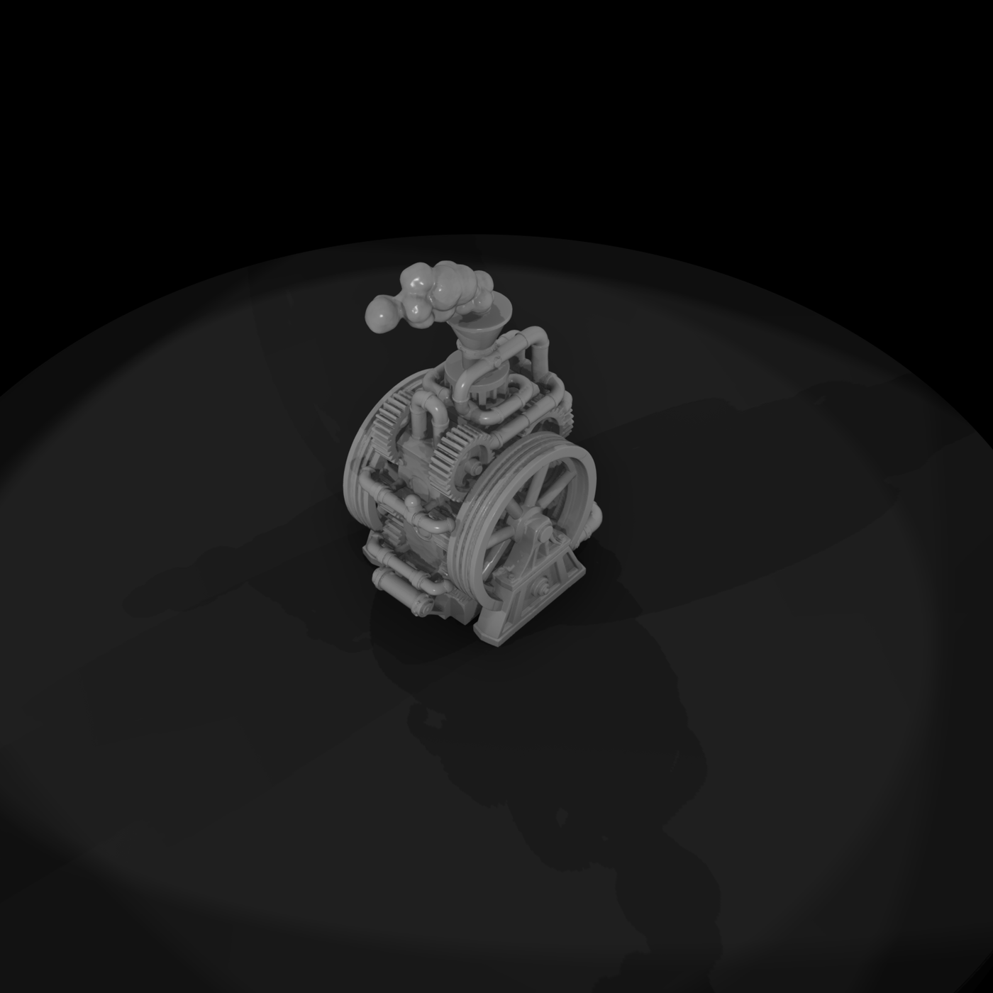 Vintage Factory Machine — Industrial Engine