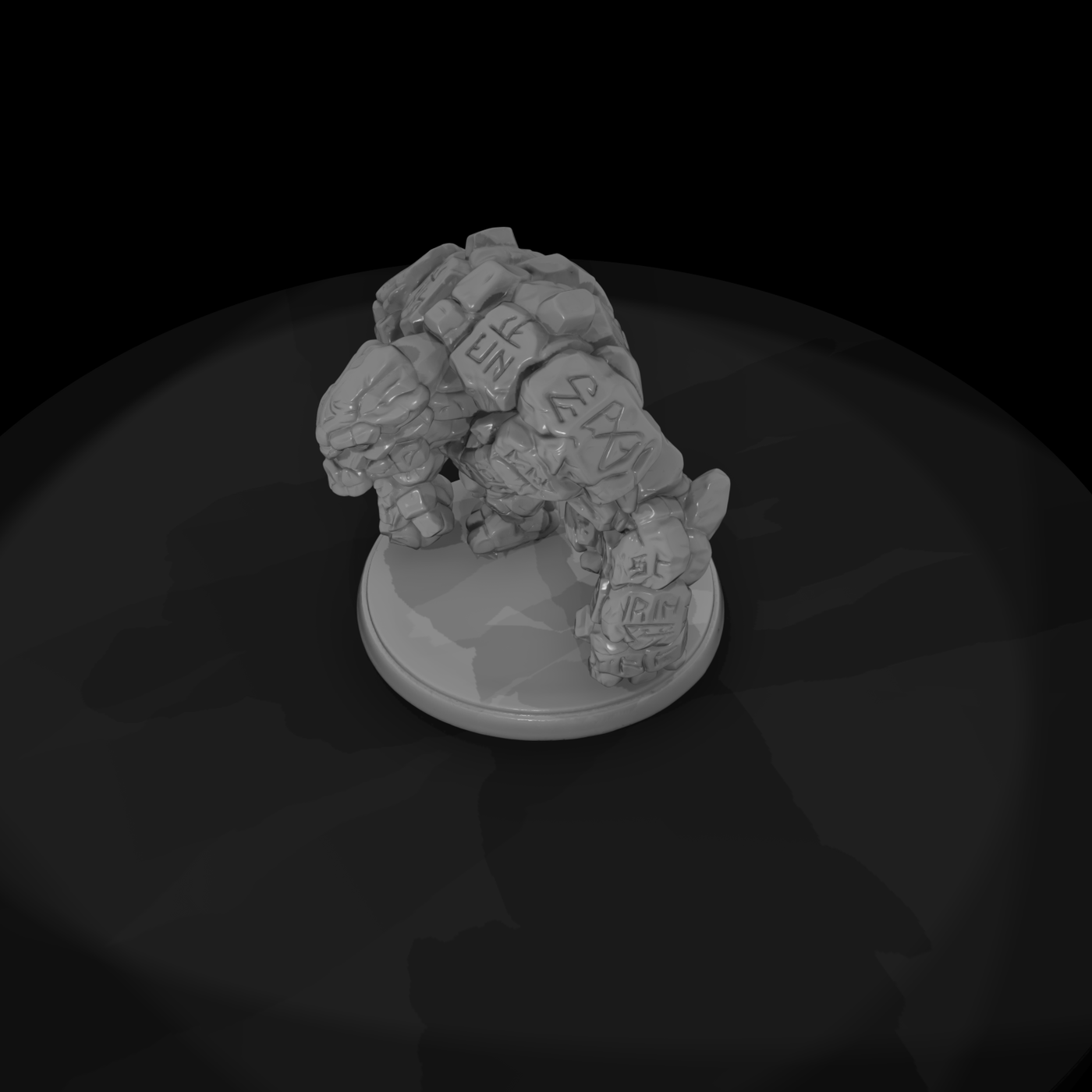 Creature Rune Carved Colossus Beast