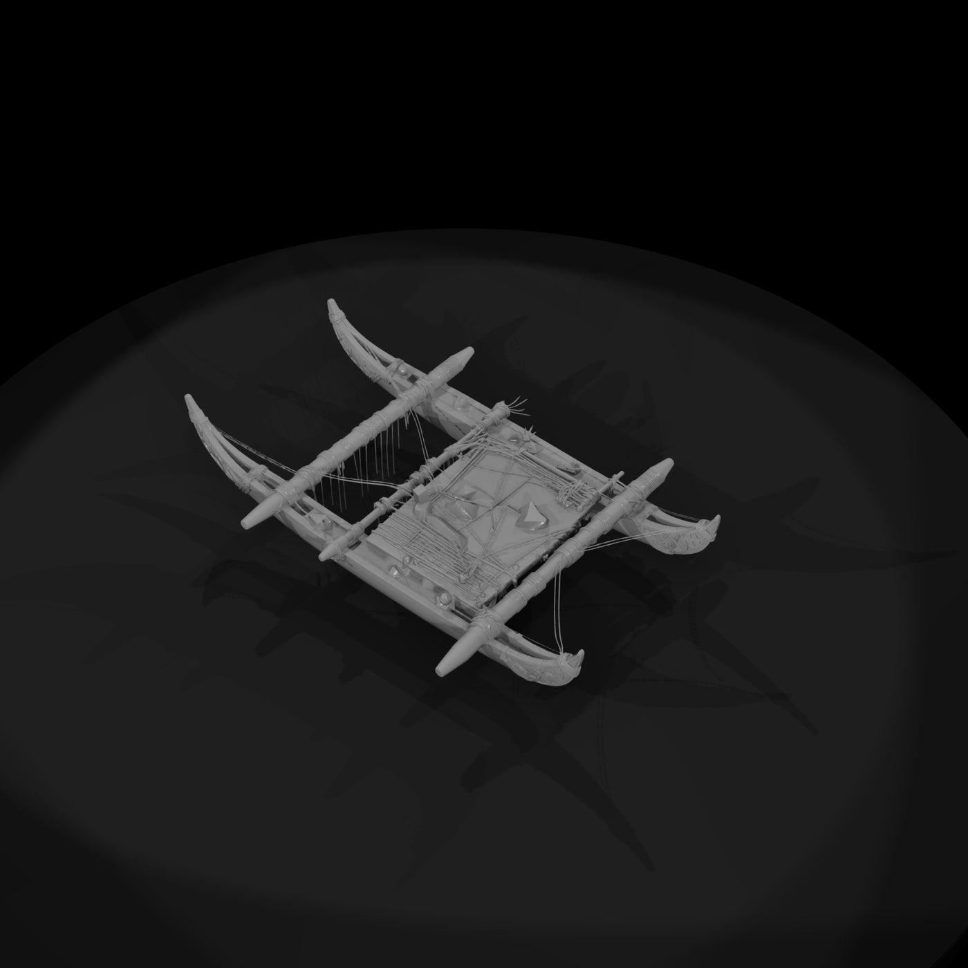 stylized-weathered-polynesian-outrigger-canoe-3d-m-3391ac