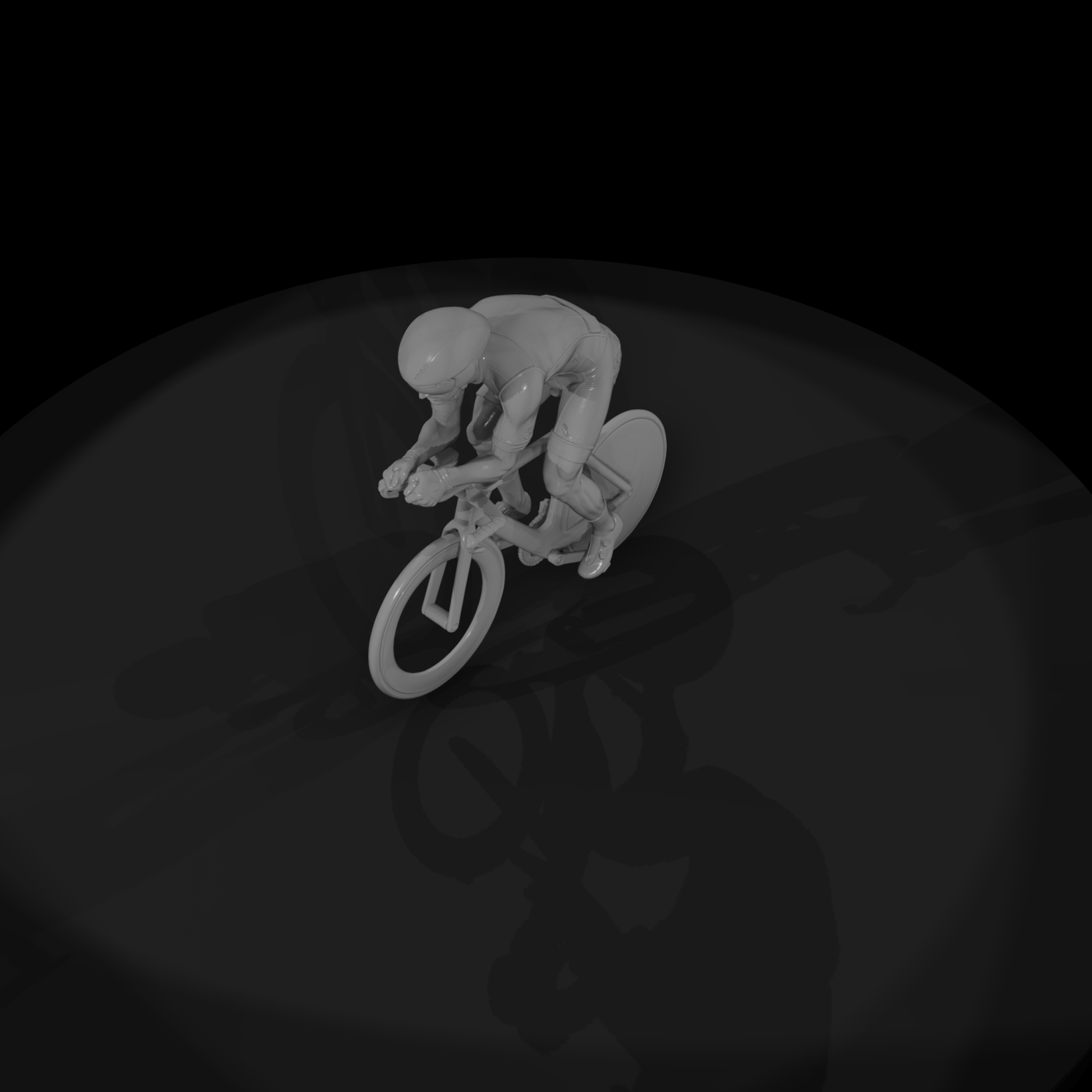 Time-Trial Cyclist on Aero Bike