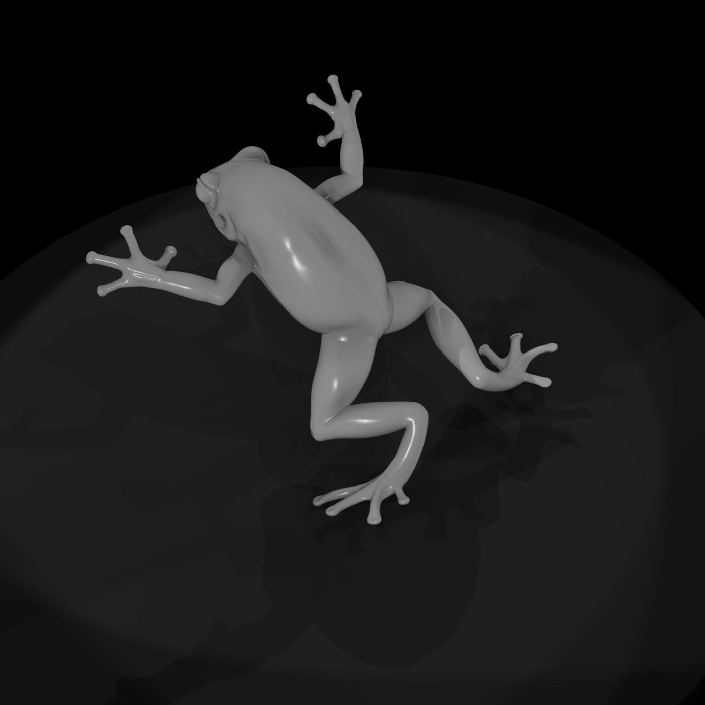 Stylized Frog Sculpture — Accent