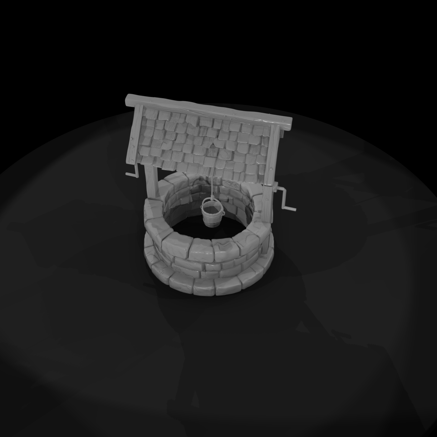 Rustic Stone Wishing Well