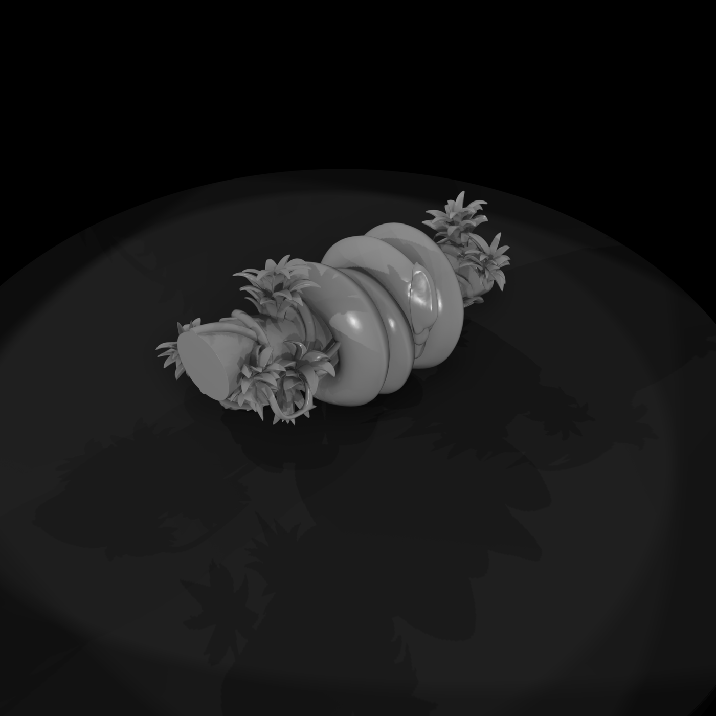 Stylized Coiled Jungle Snake on Branch
