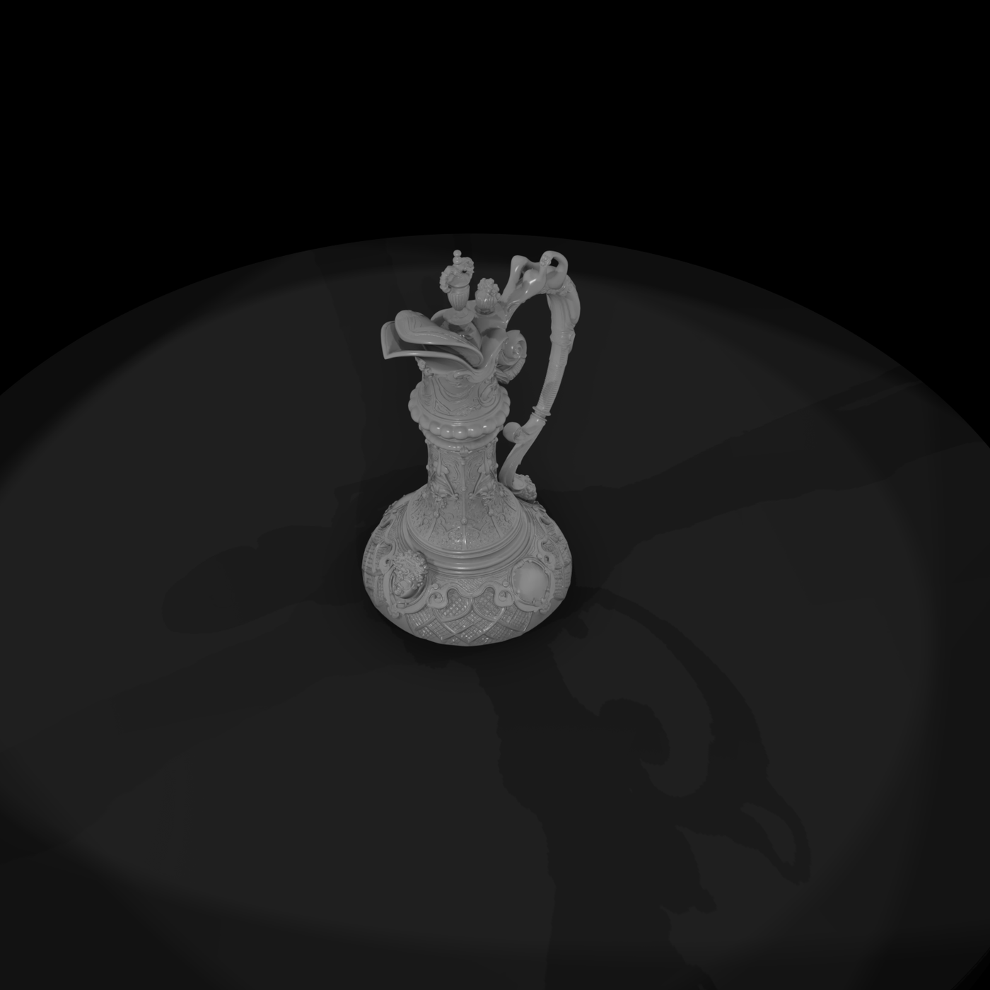 Ornate Rococo Wine Ewer - Decorative Ewer