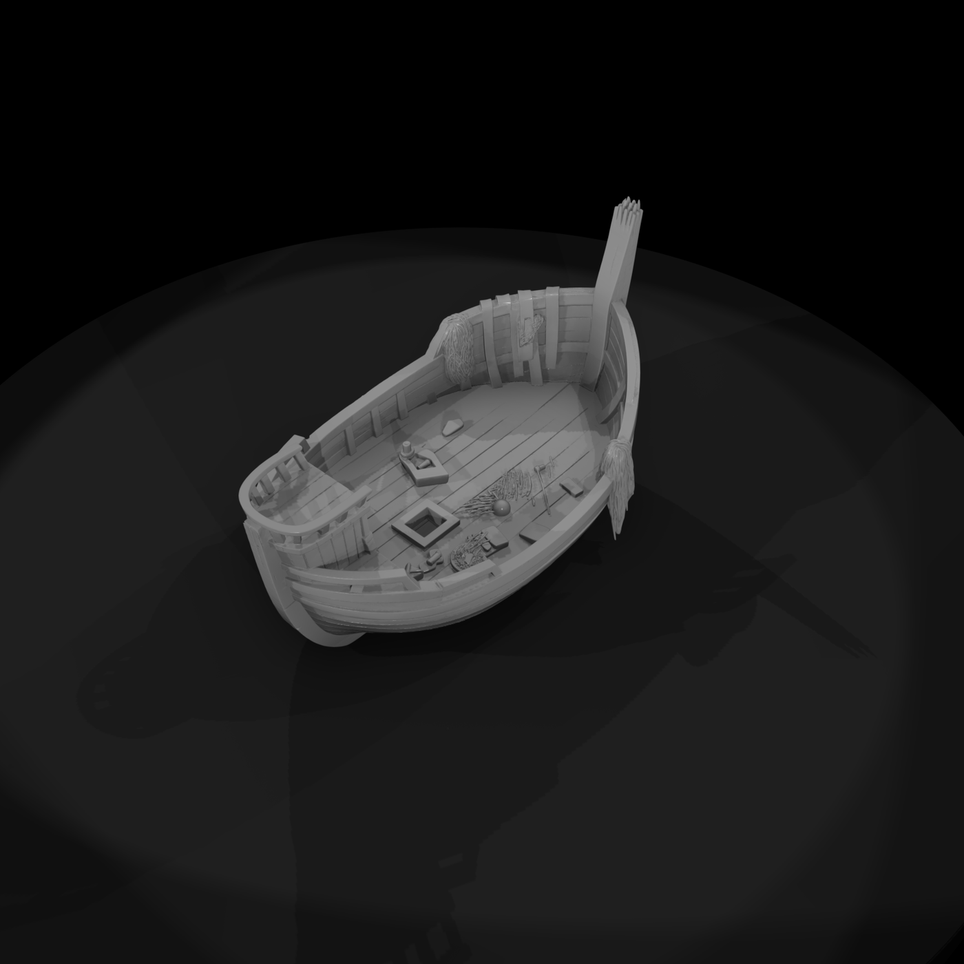 Stylized Wrecked Fishing Boat
