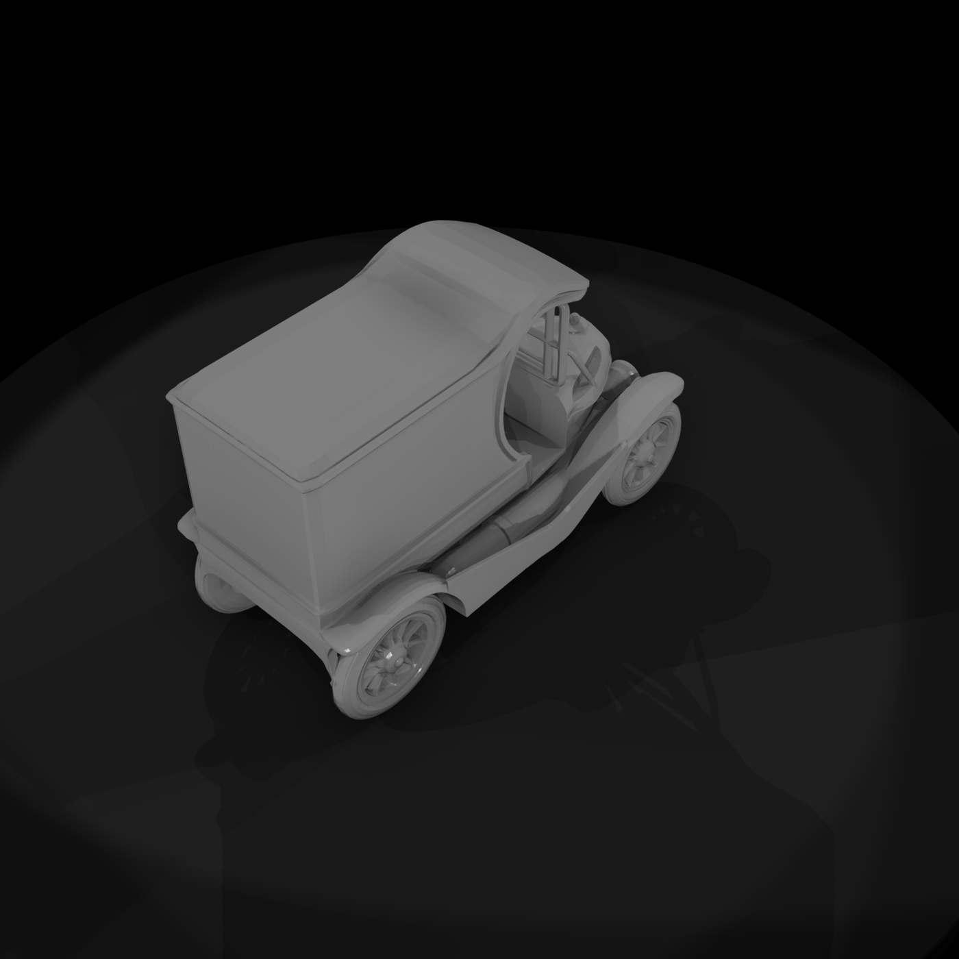 Stylized Classic Vintage Delivery Truck 3D Model 7