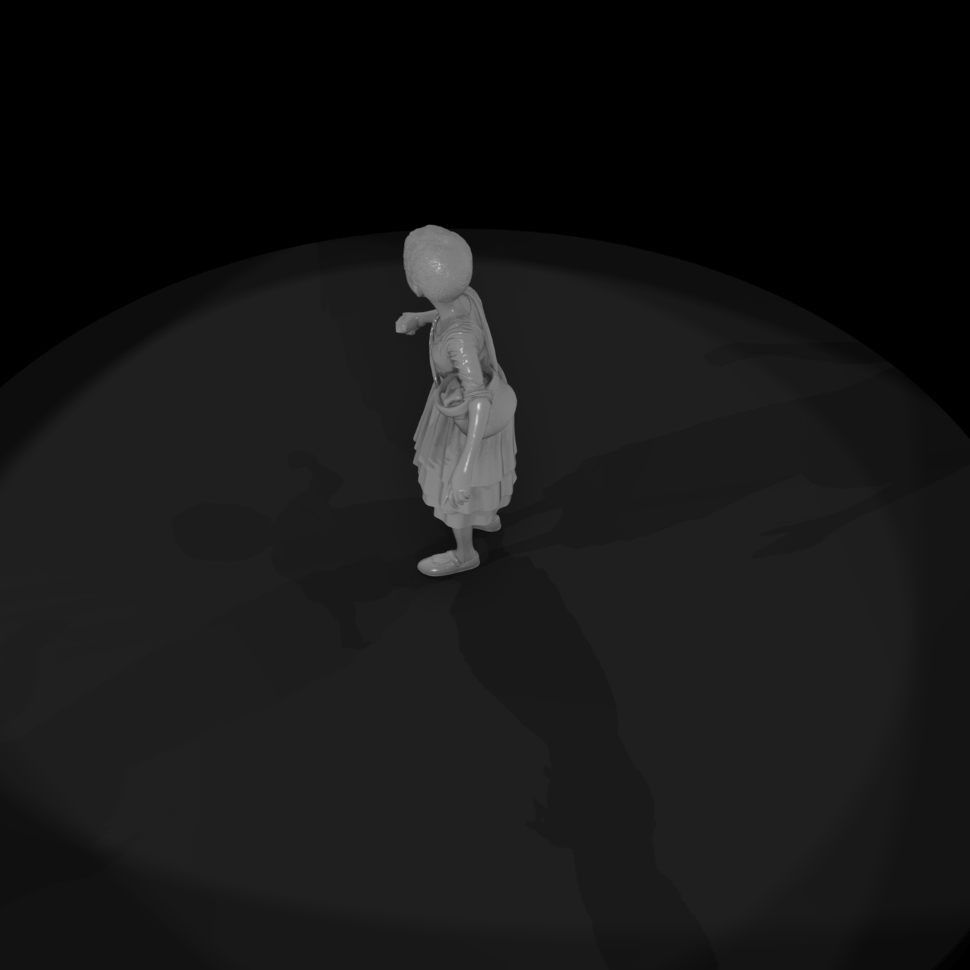 Stylized Peasant Girl Figurine
