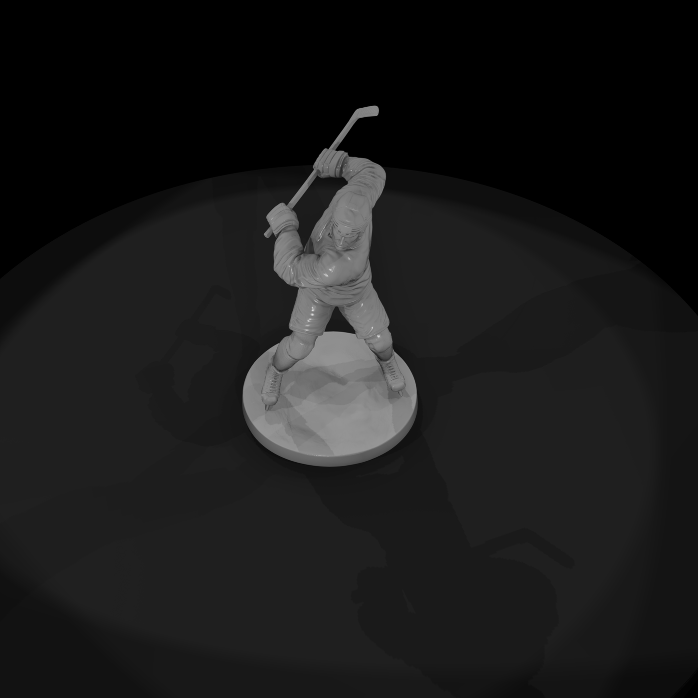 Ice Hockey Player Taking a Slapshot