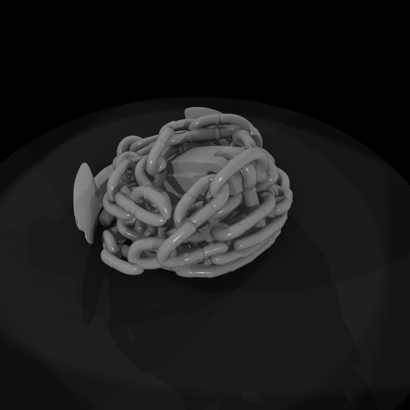 Stylized Ship Anchor with Tangled Chain