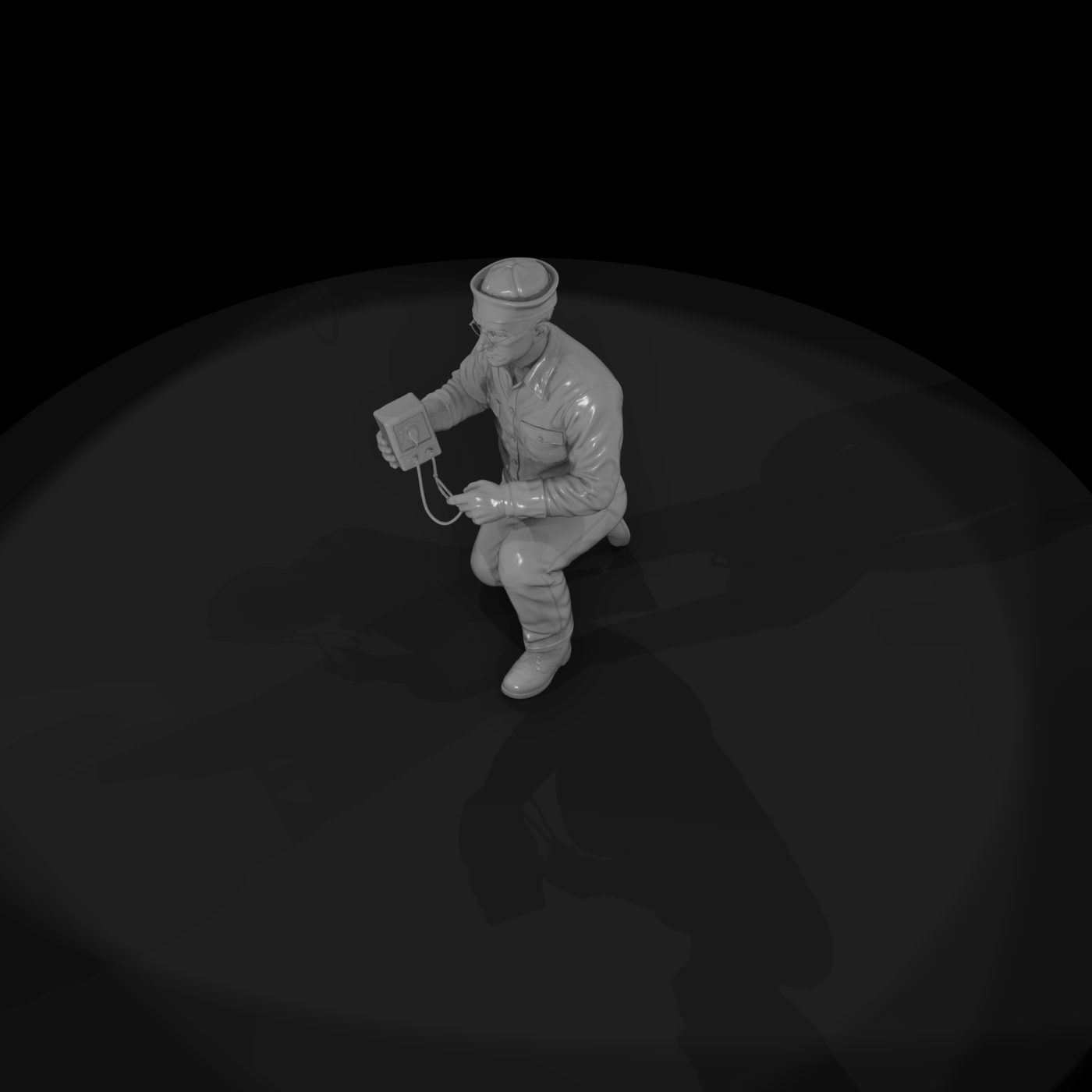 WWII US Navy Sailor Kneeling