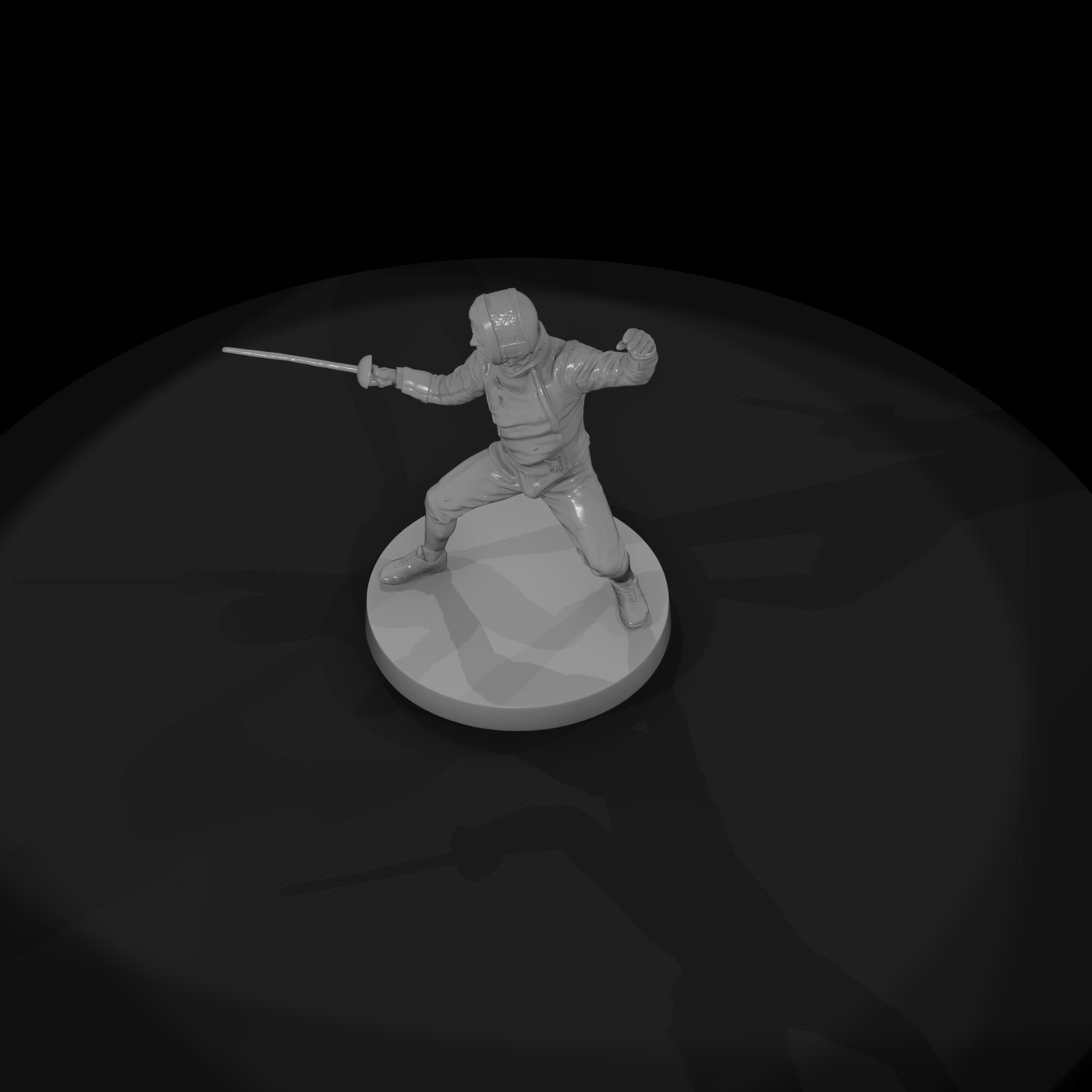 Fencer in En Garde Stance
