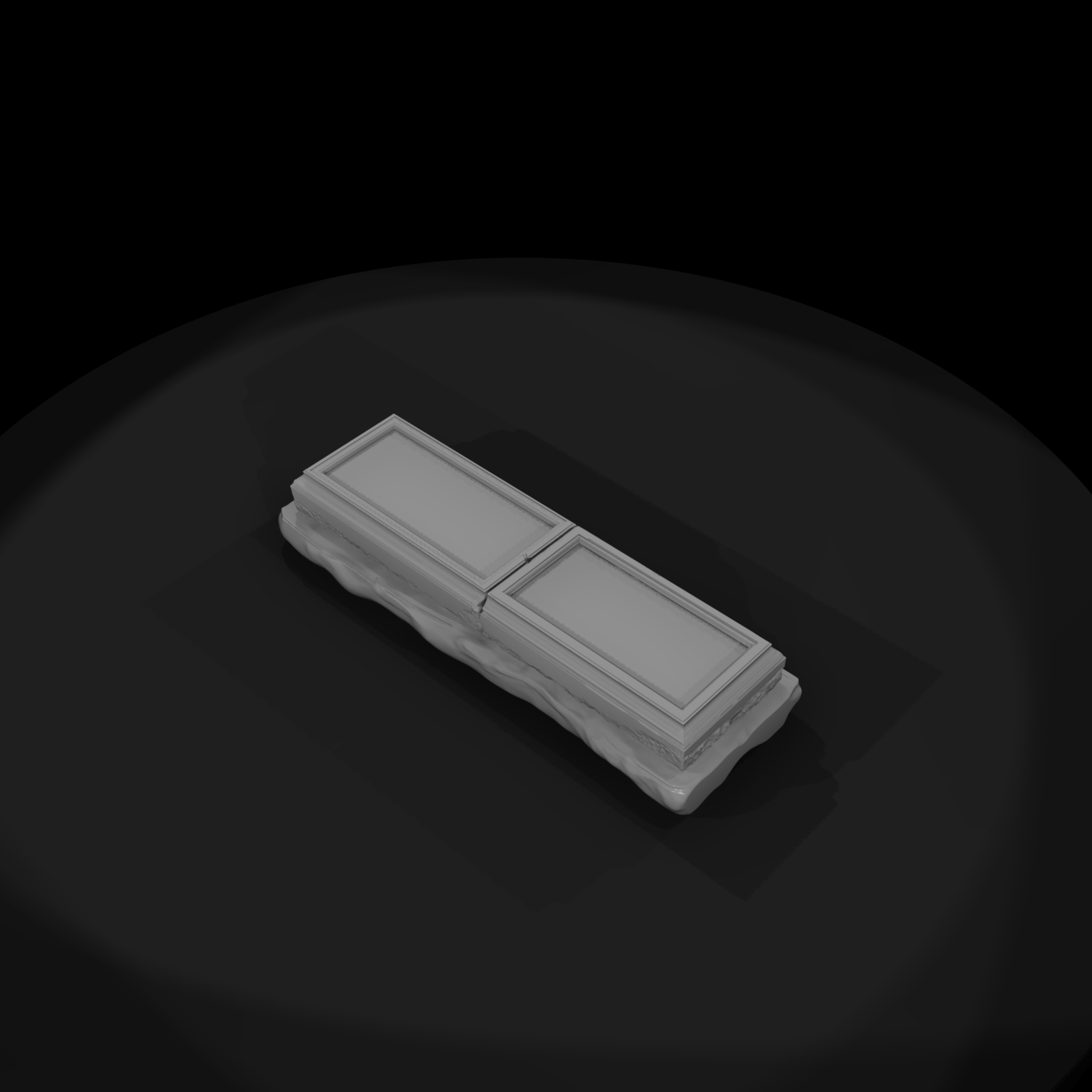 Double Raised Grave Tombstone (Split Ledger)