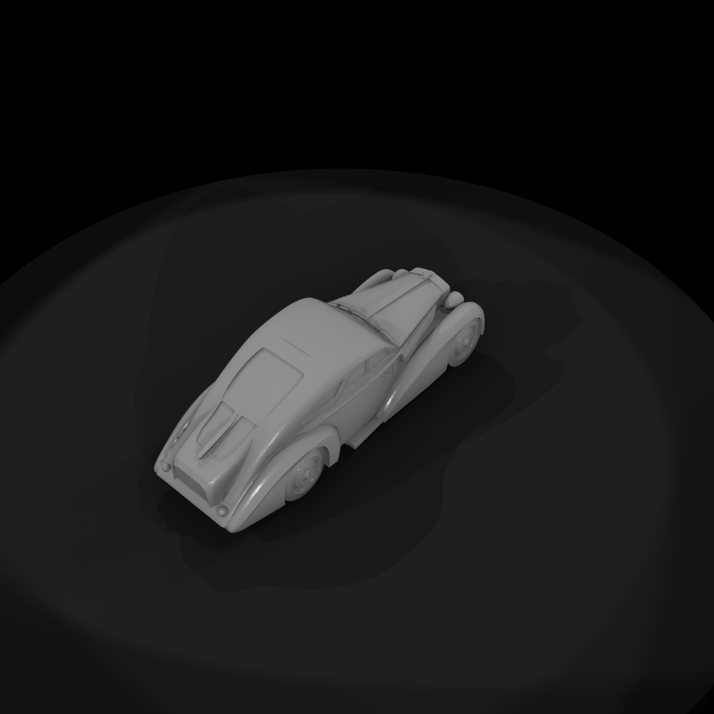 Art Deco Vintage Luxury Coupe Untextured 3D Model