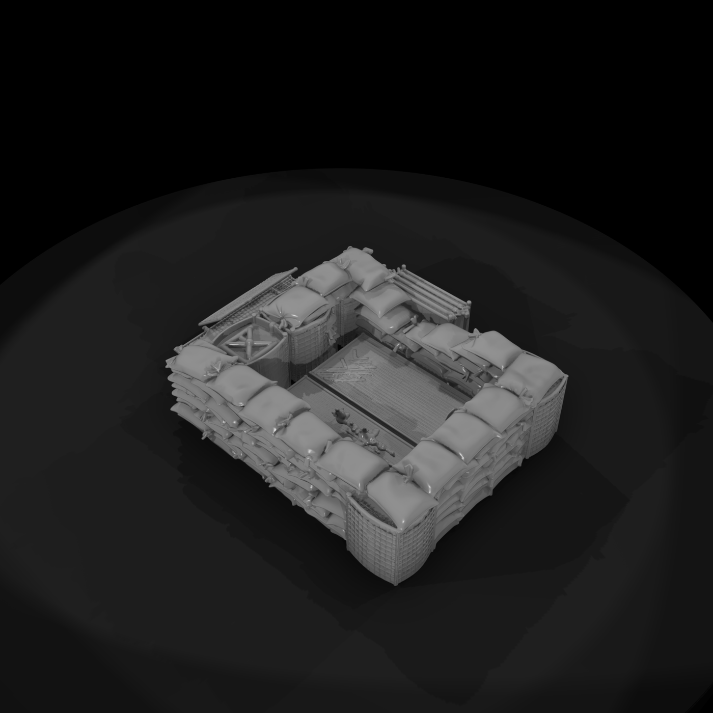 Mil 280 Modern Desert Sandbag Barrier Stockpile