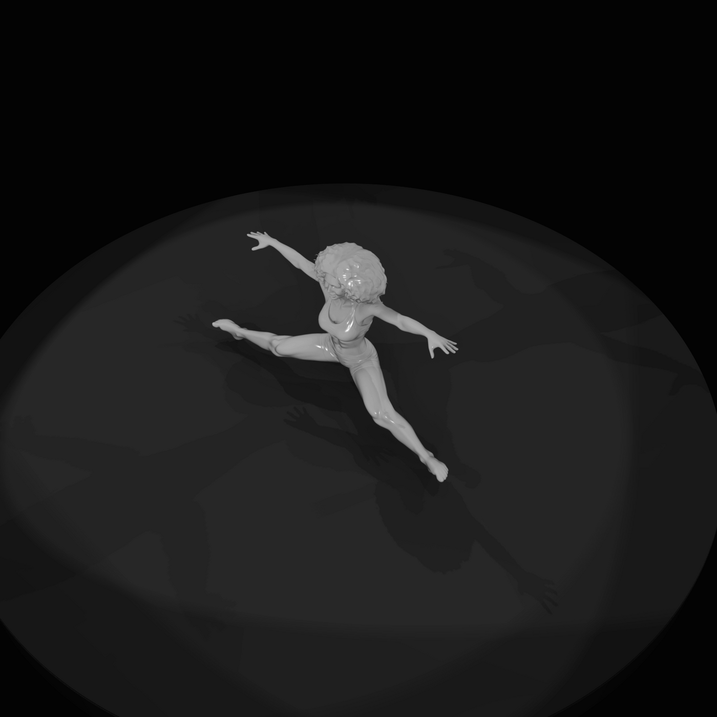 Pole Athlete in Aerial Split