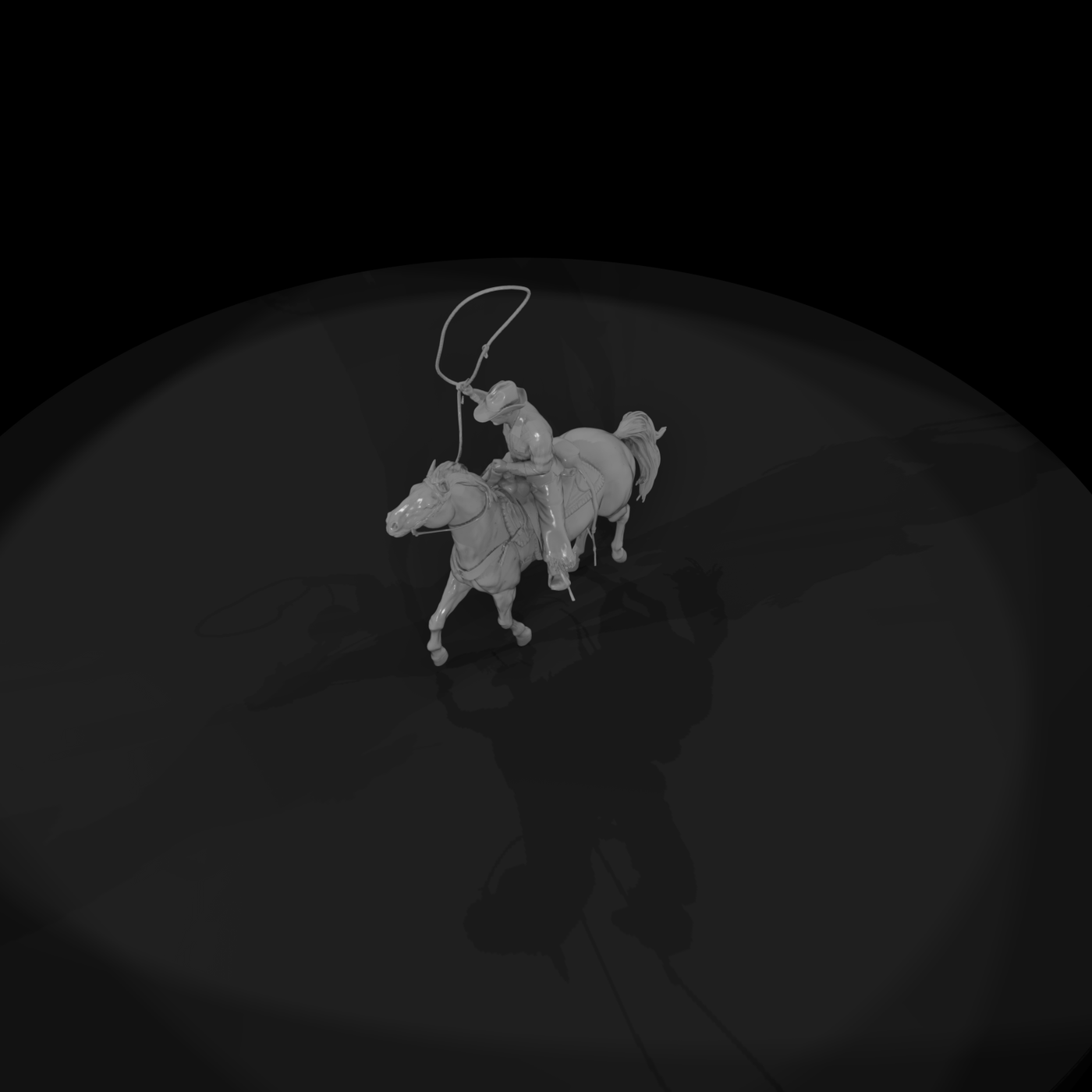 Cowboy on Palomino Horse