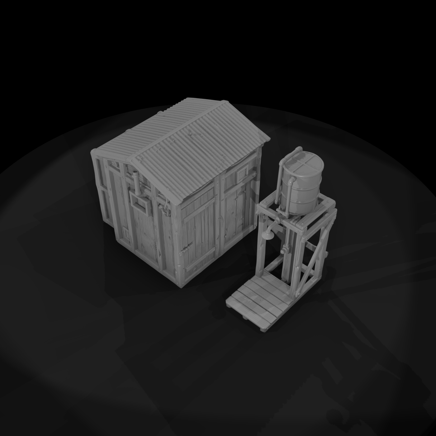 Field Camp Latrine and Shower Stand