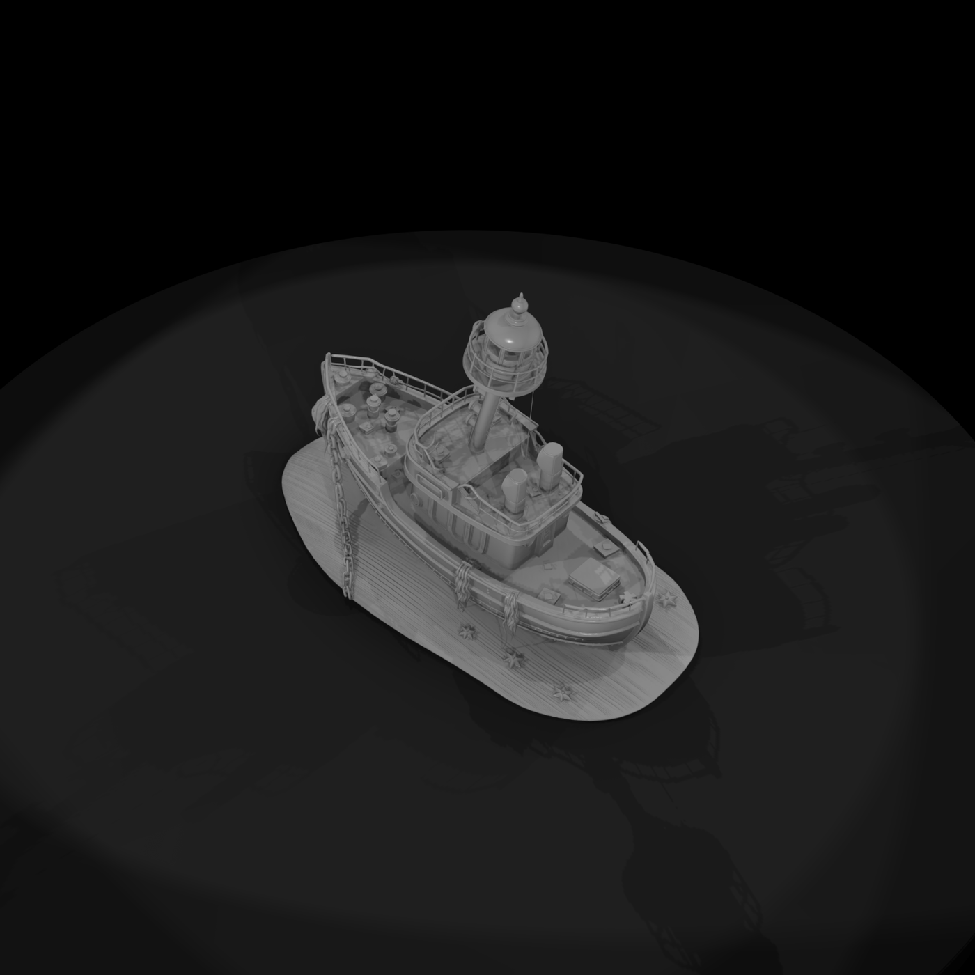 Stylized Beached Lightship Trawler