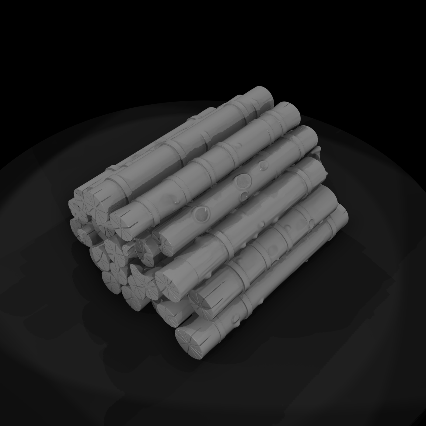 Stacked Wood Log Pile