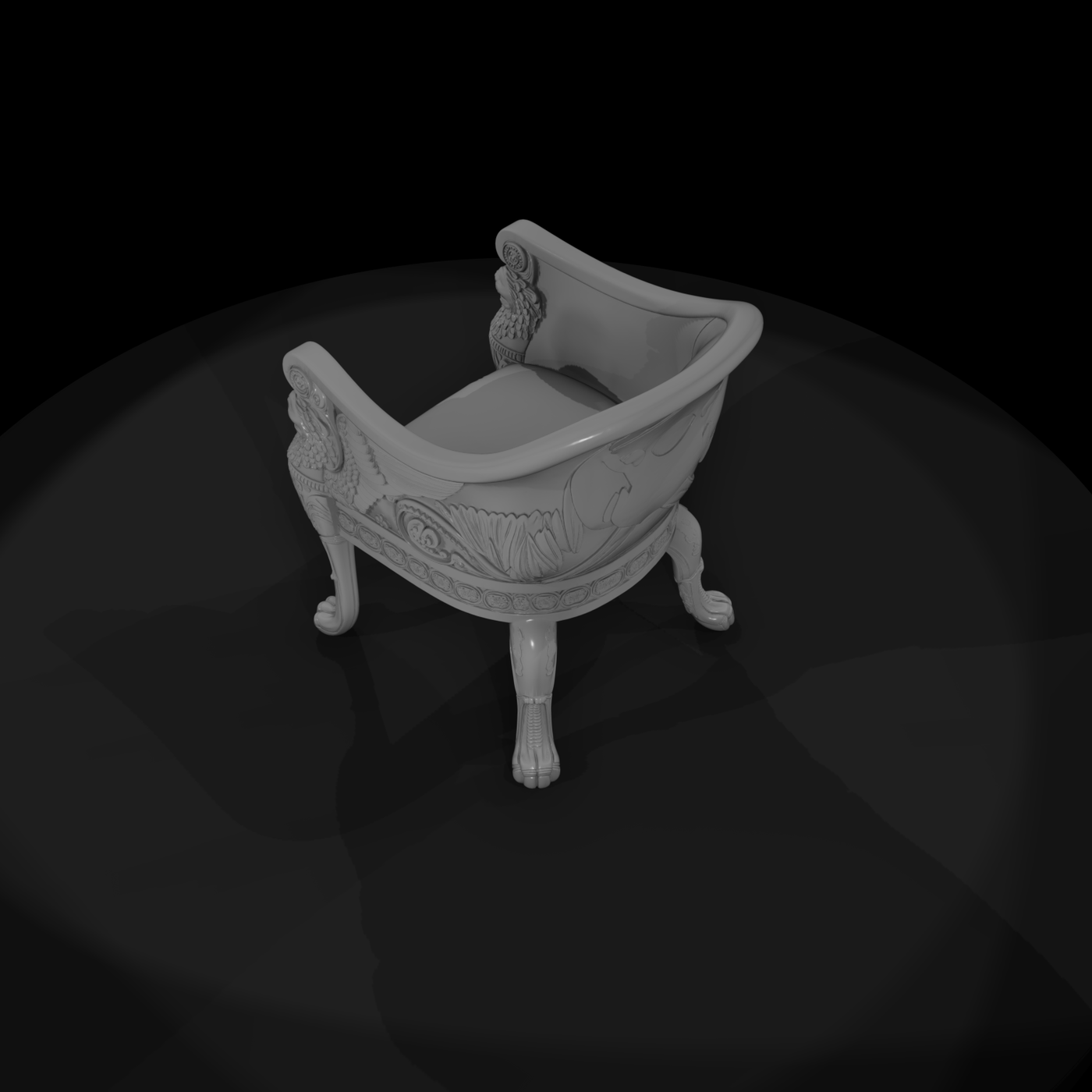 Neoclassical Lion-Griffin Armchair
