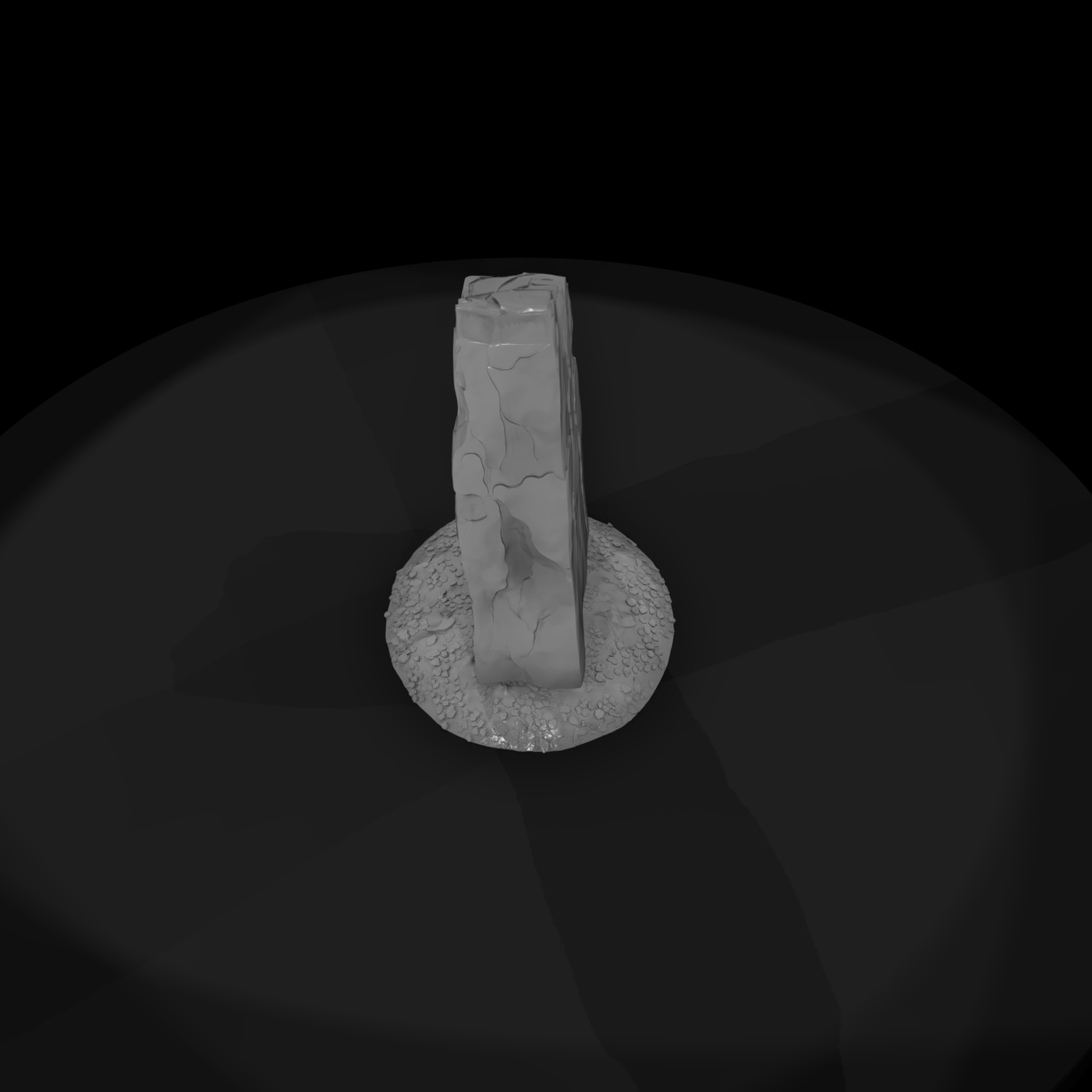 Standing Stone Monolith with Pebbled Base