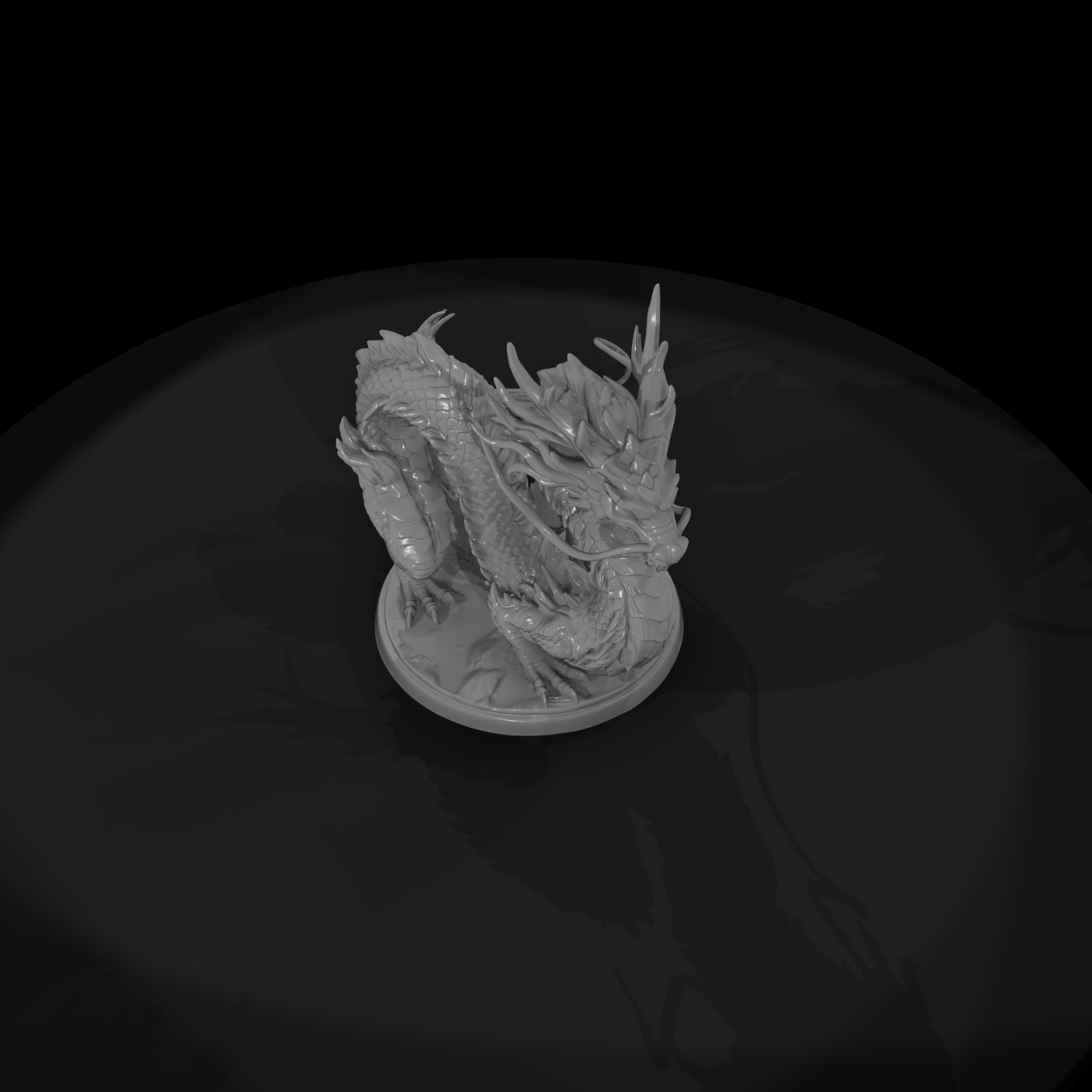 Serpentine Fantasy Dragon on Round Base
