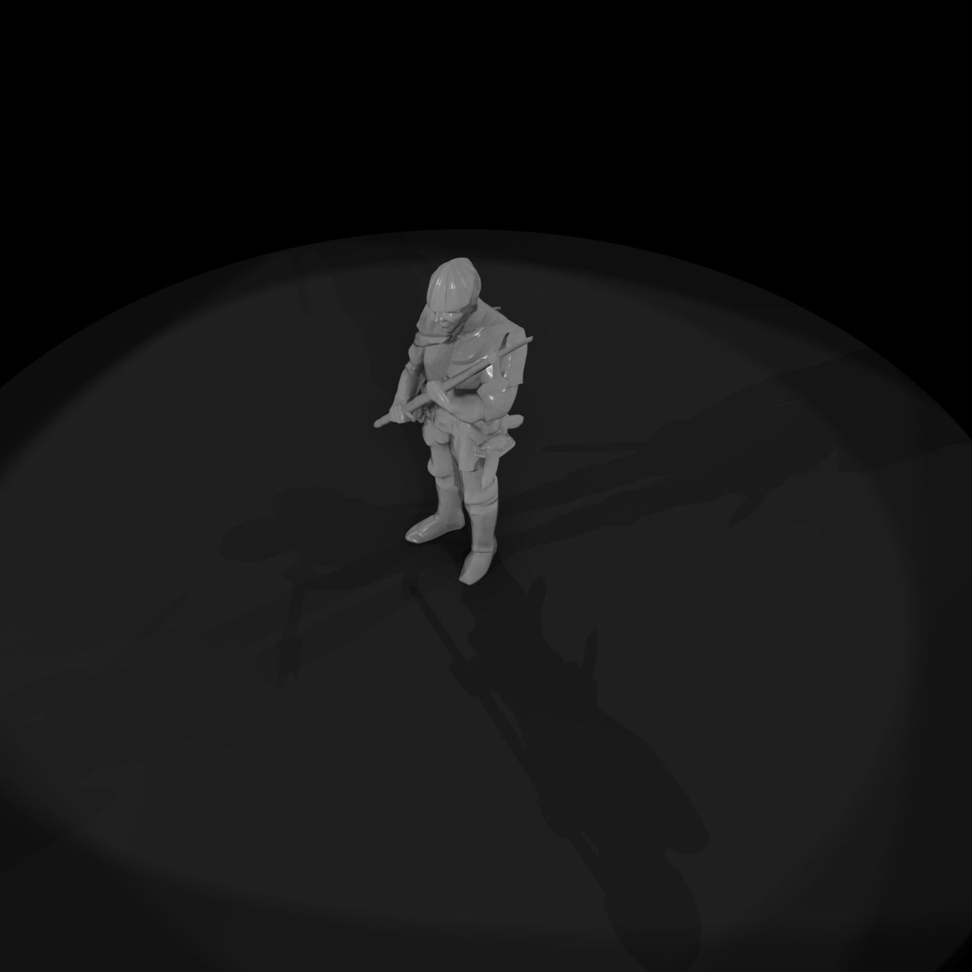 Medieval Armoured Halberdier
