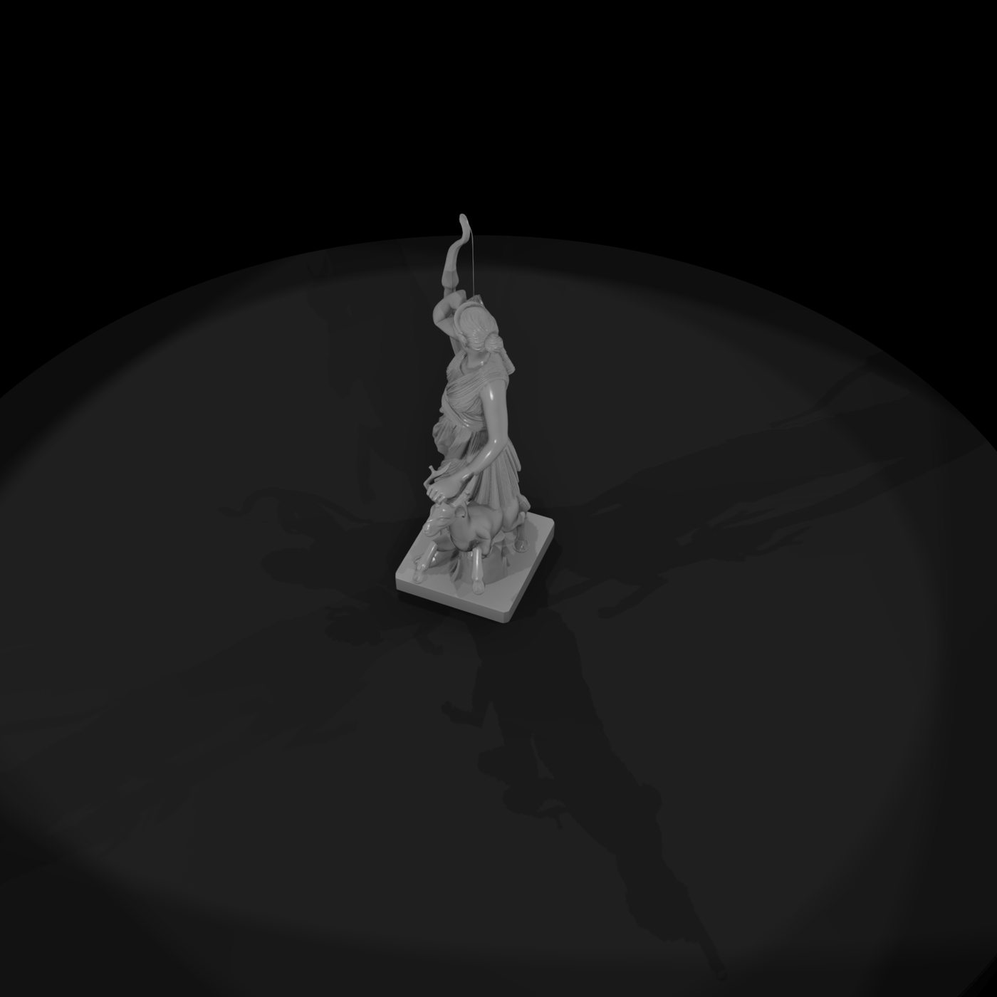 Neoclassical Artemis & Deer Statue