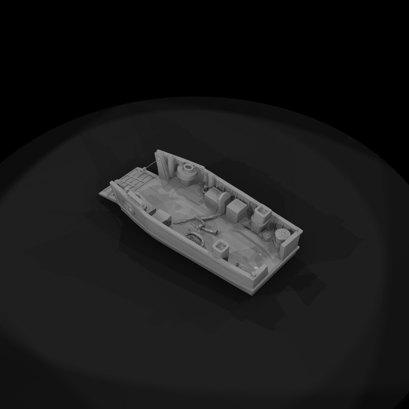 landing-craft-miniature-with-bow-ramp-and-cargo-3d-printable-788465