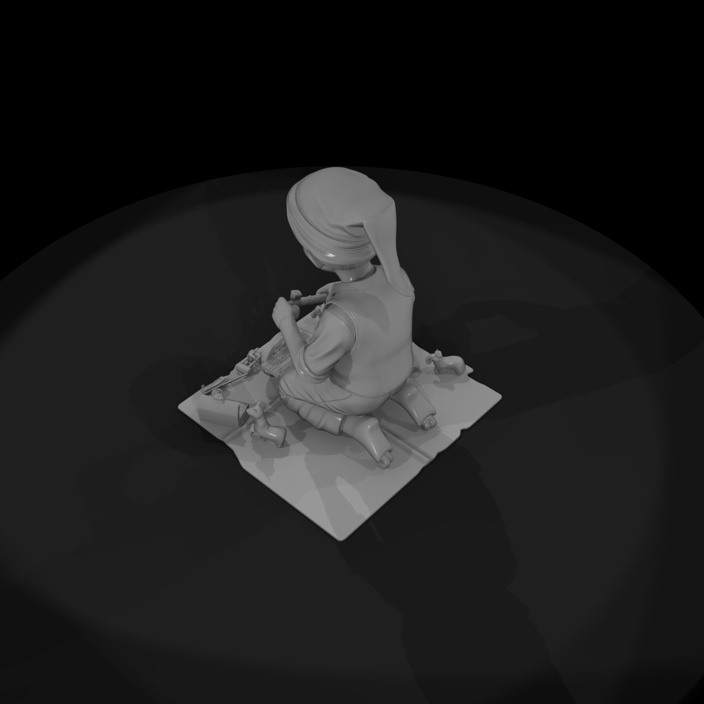 Stylized Farm Boy on Scenic Base