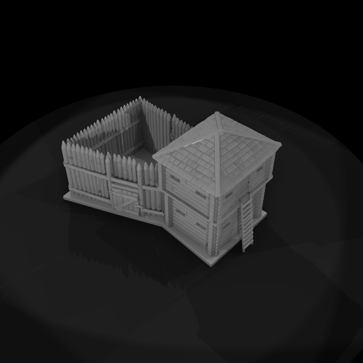 Mil 041 Wild West Fort Stockade Corner Blockhouse