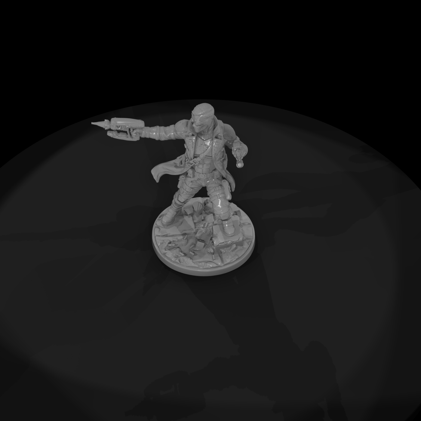 Cybernetic Gunslinger with Twin Pistols